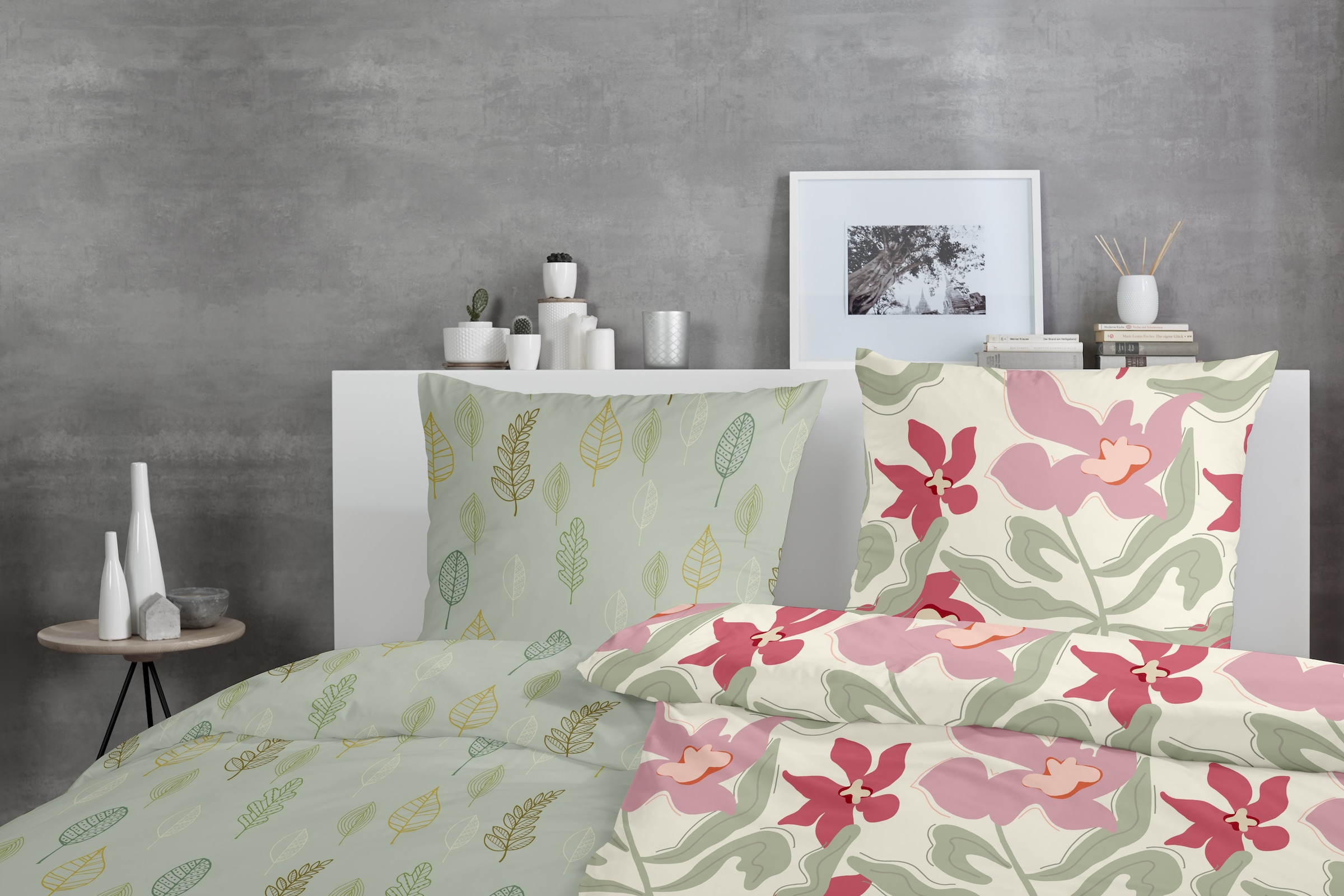 Primera Bettwäsche »Biber-Bettwäsche Branches« 2 Stk. mit floralen Motiven
