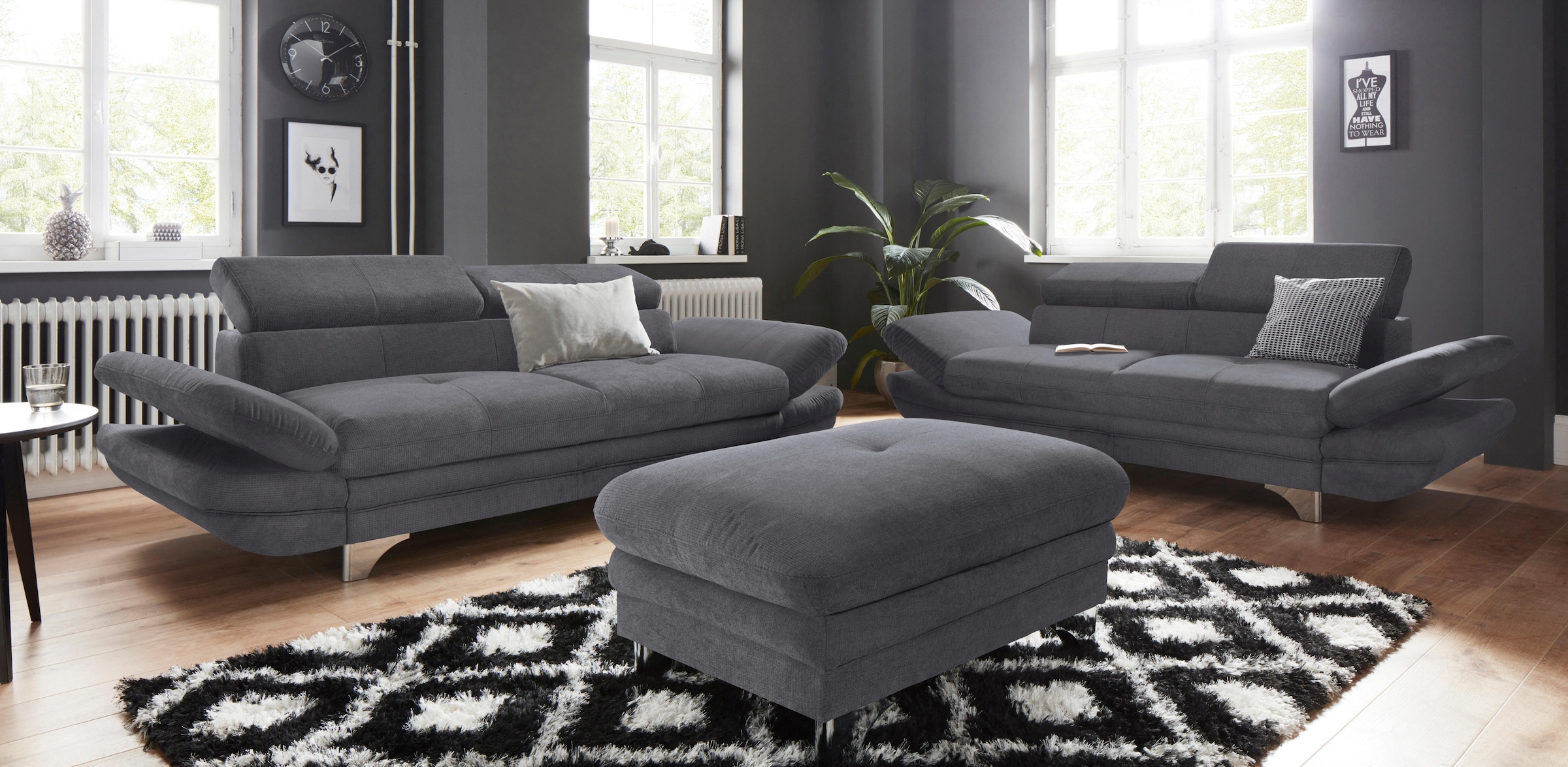 COTTA 3-Sitzer »Enterprise«, Big-Sofa, mit Armteilverstellung & Kopfteilverstellung