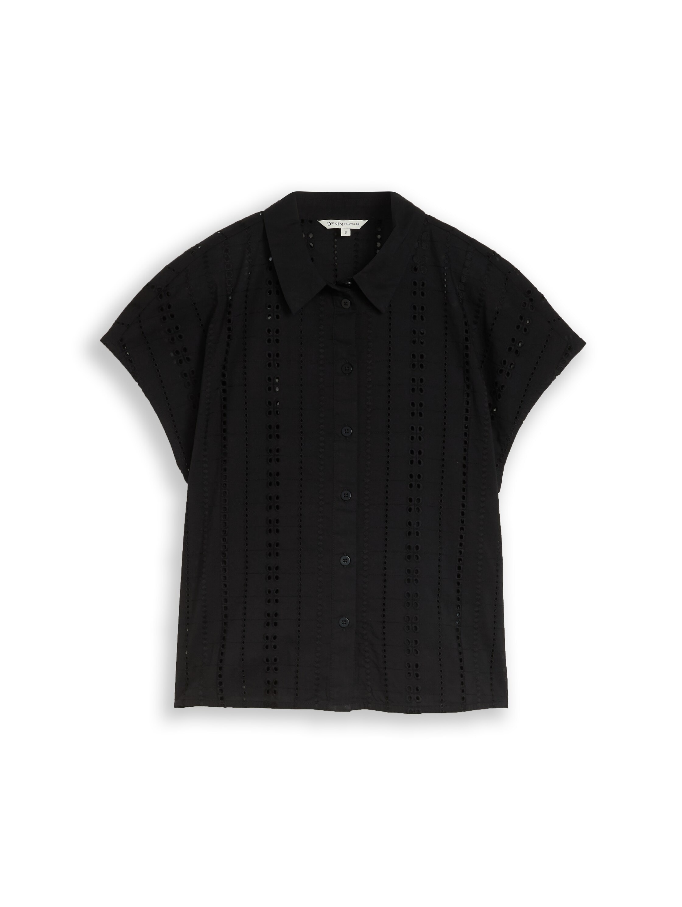 TOM TAILOR Denim Hemdbluse Sommerbluse mit Häkel-Details