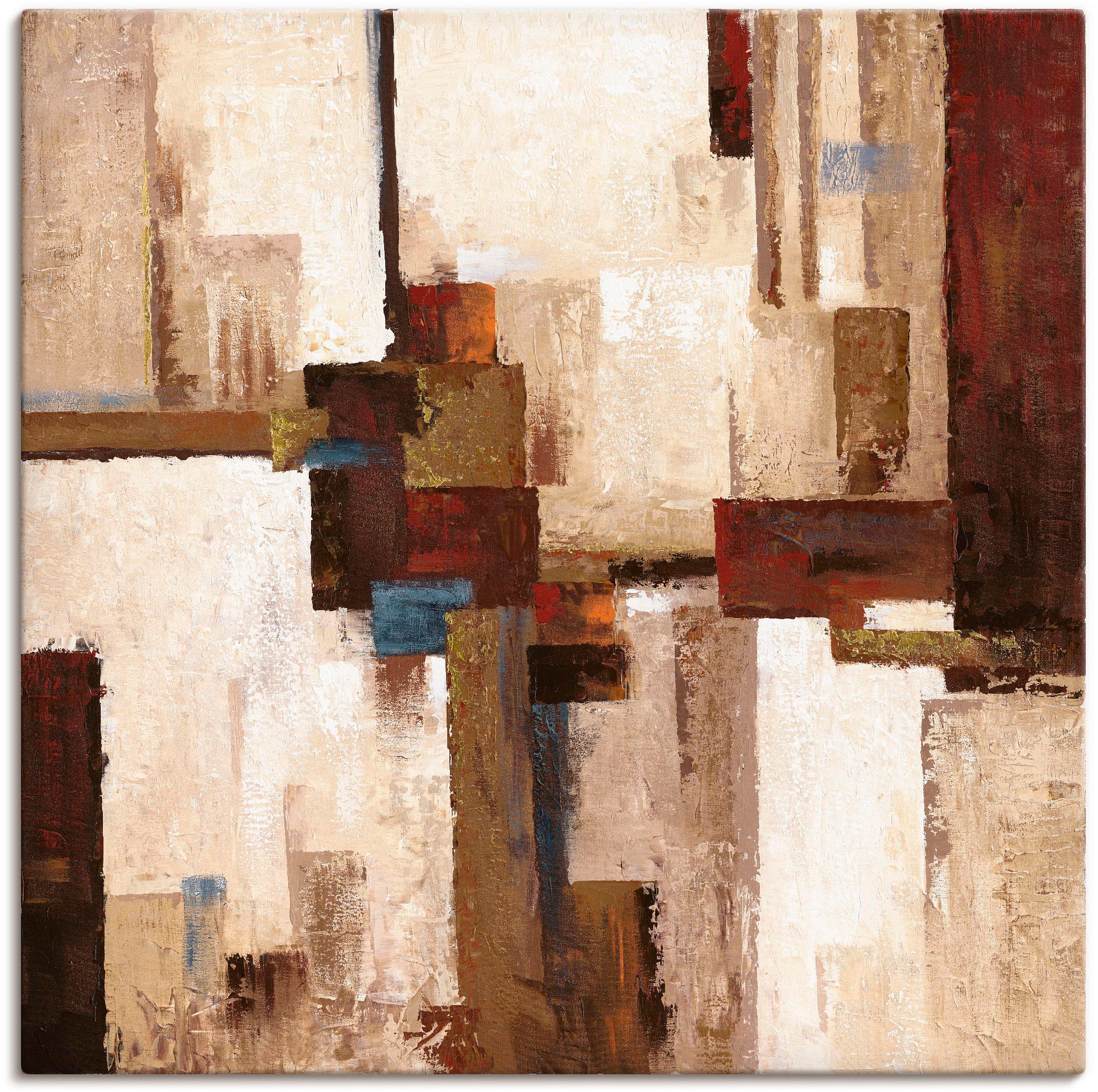 Artland Leinwandbild »Rote und braune Vierecke I« Muster 1 Stk. tlg. auf Ho günstig online kaufen