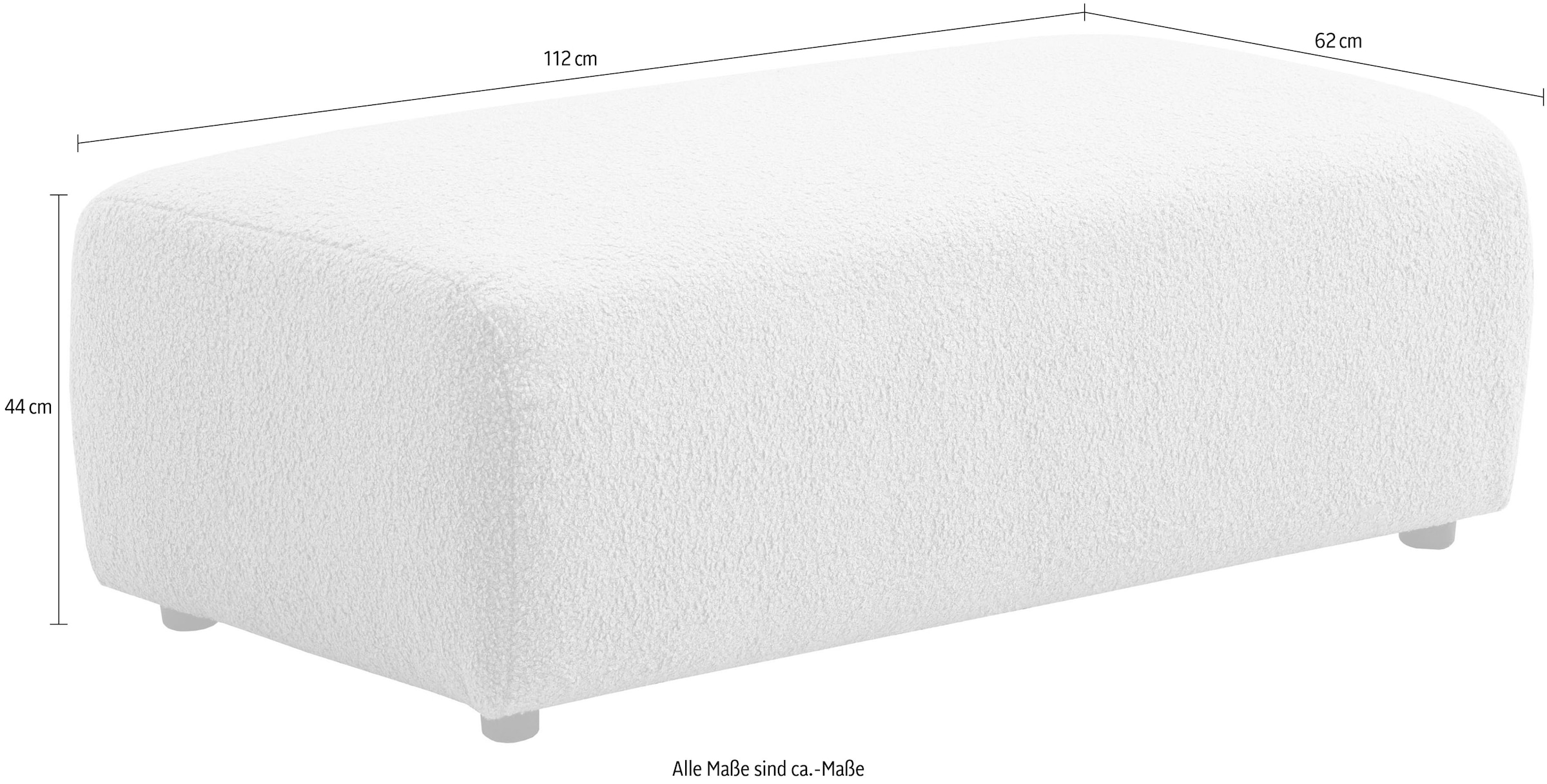 andas Hocker »BAKELS, Polsterhocker in Cord oder Boucle-Stoff«, zur Serie BAKELS, Hocker stellbar zum Schlafsofa (Krokodilverbinder)