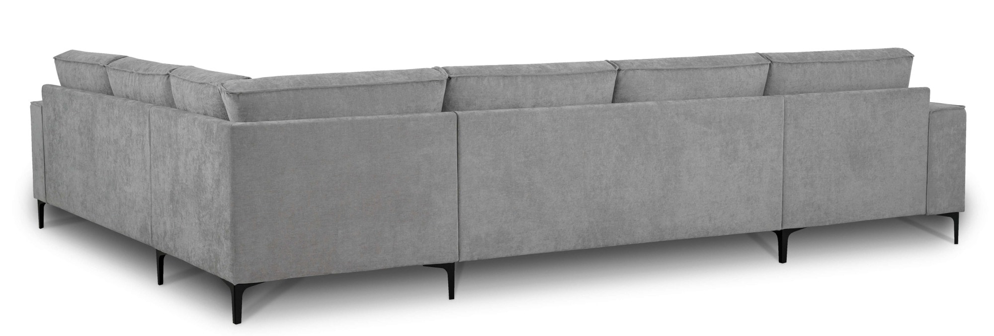 Places of Style Wohnlandschaft »XXL Sofa Oland, Struktur, Flachgewebe, Luxus-Microfaser, Boucle«, U-Form, 342 cm, Wellenunterfederung, Skandi-Design, Metallfüße