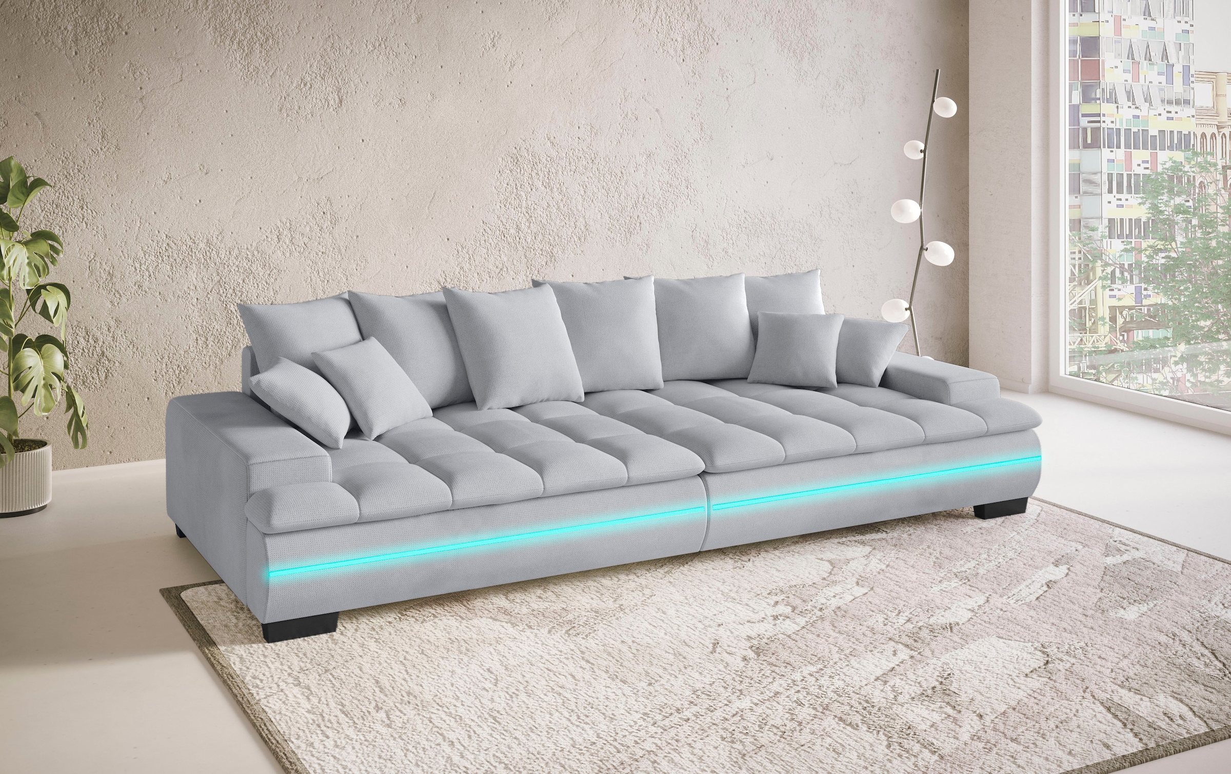 Mr. Couch Big-Sofa »Haiti II«, RGB-LED Beleuchtung, Kaltschaumpolsterung, bis 140 kg belastbar