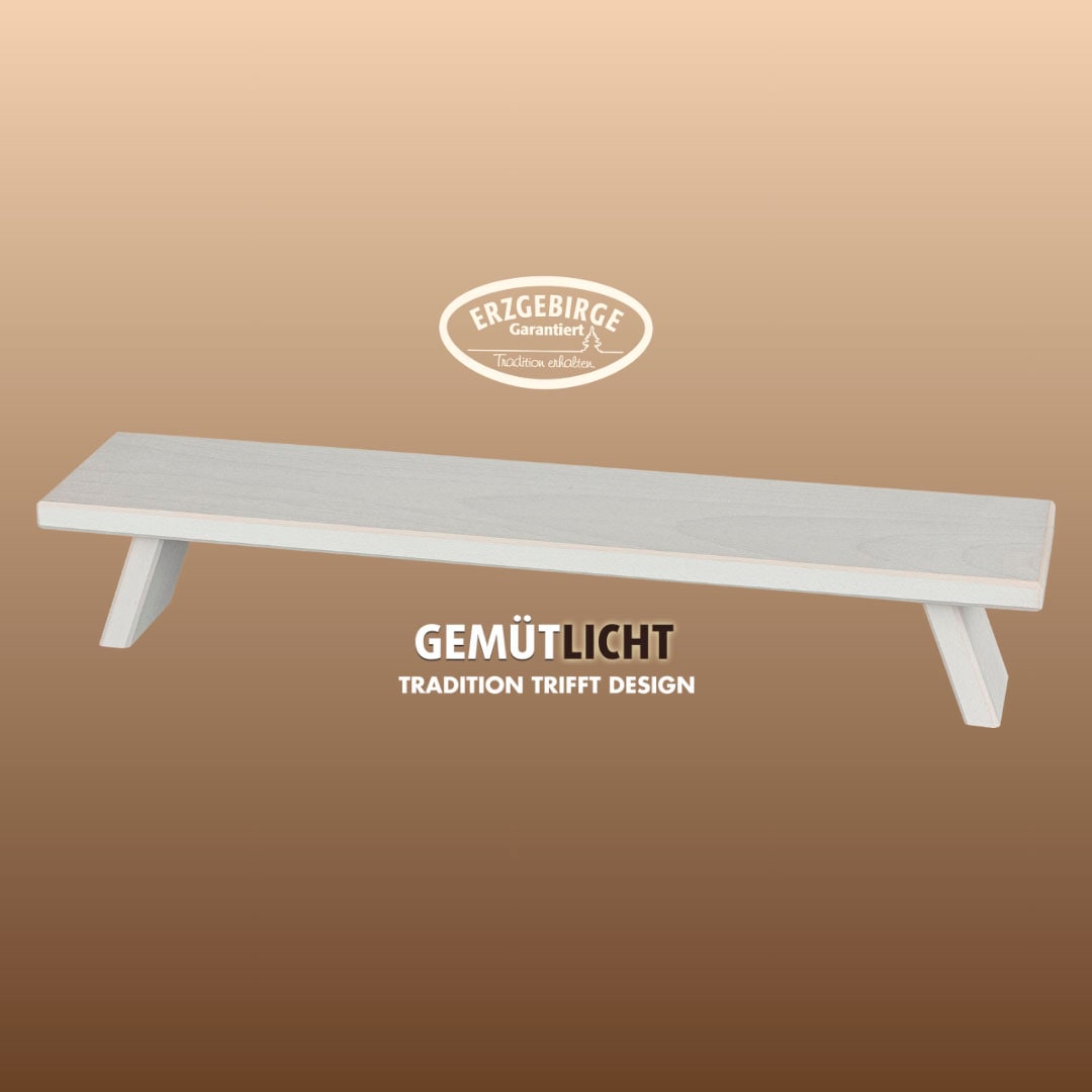 WEIGLA Schwibbogen-Fensterbank »Weihnachtsdeko, Made in Germany« aus Buchenholz, weiß-lackiert, Höhe ca. 11 cm weiß B/H/T: 70 cm x 11 cm x 13 cm