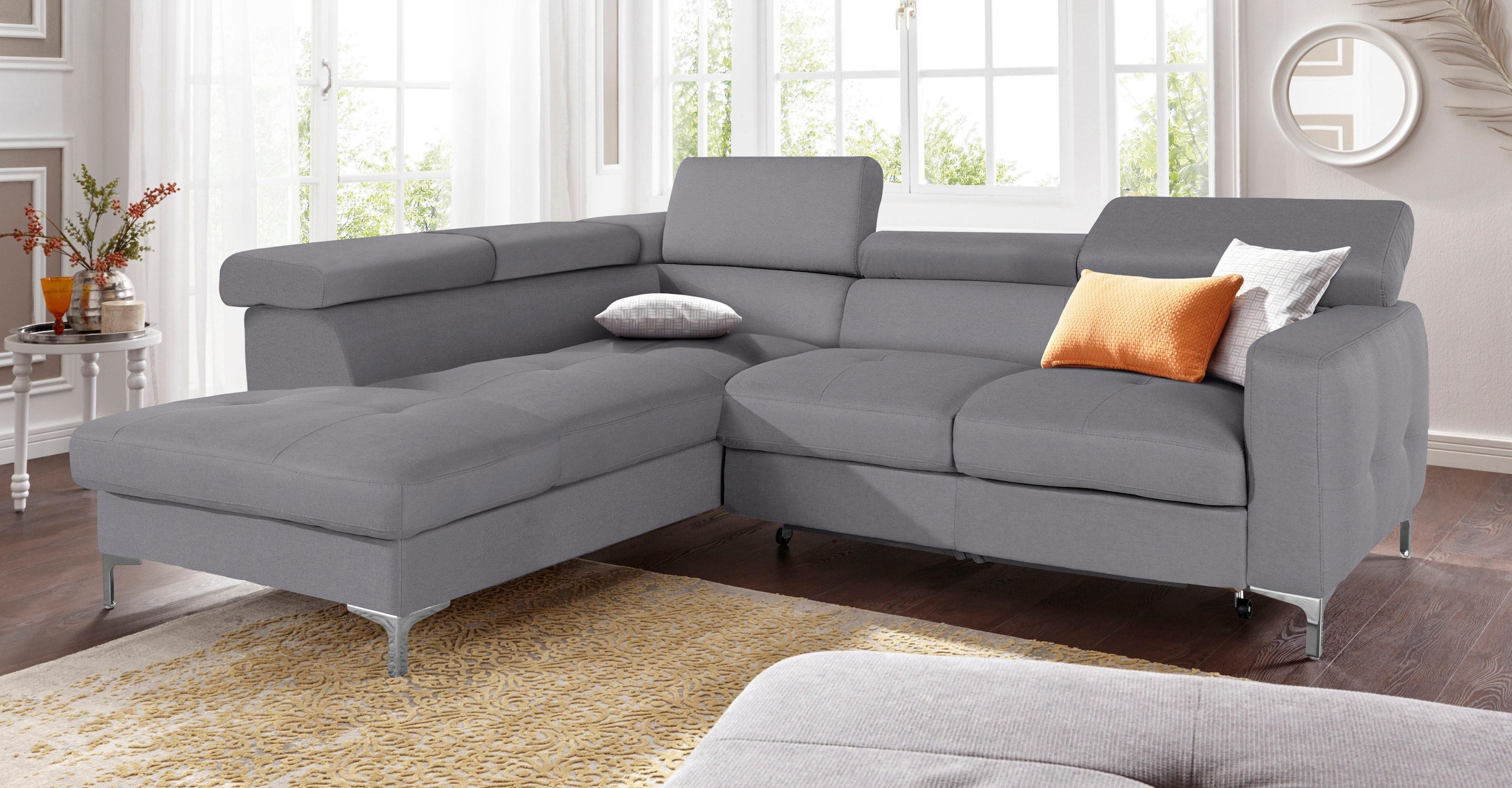 COTTA Ecksofa »Sammy L-Form«, mit Kopfteilverstellung, wahlweise mit Bettfunktion & Bettkasten