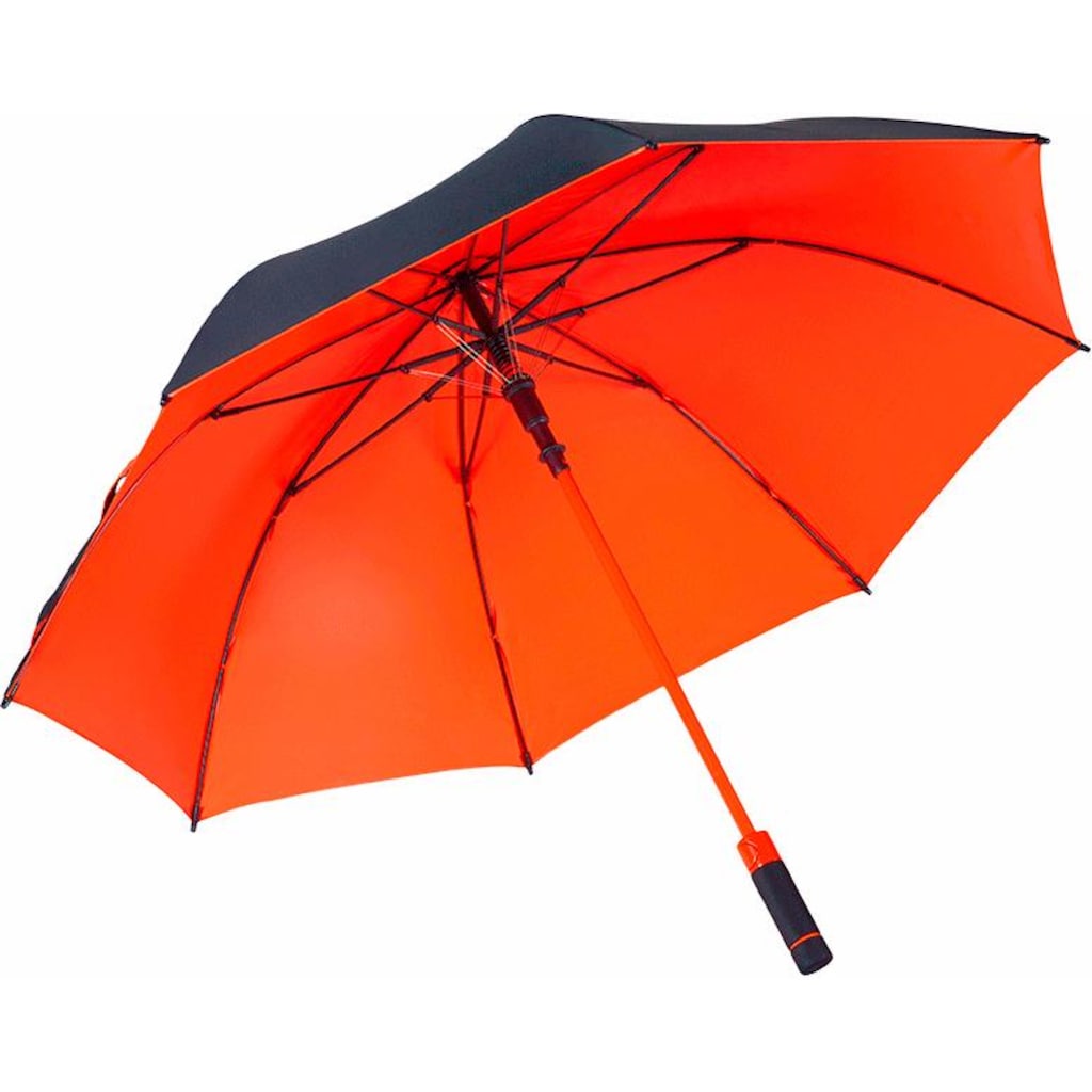 EuroSCHIRM® Stockregenschirm »birdiepal® seasons, schwarz/orange«, Mit UV-Lichtschutzfaktor 50+