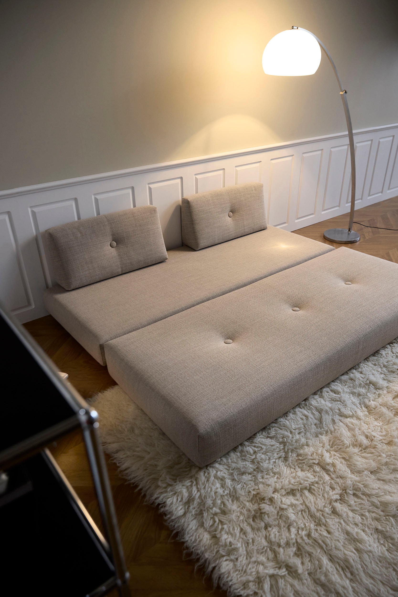 INNOVATION LIVING ™ Stapelliege »Sigmund 579 Indu-Beine«, Daybed mit zwei Federkernmatratzen, Fußteil Eiche natur