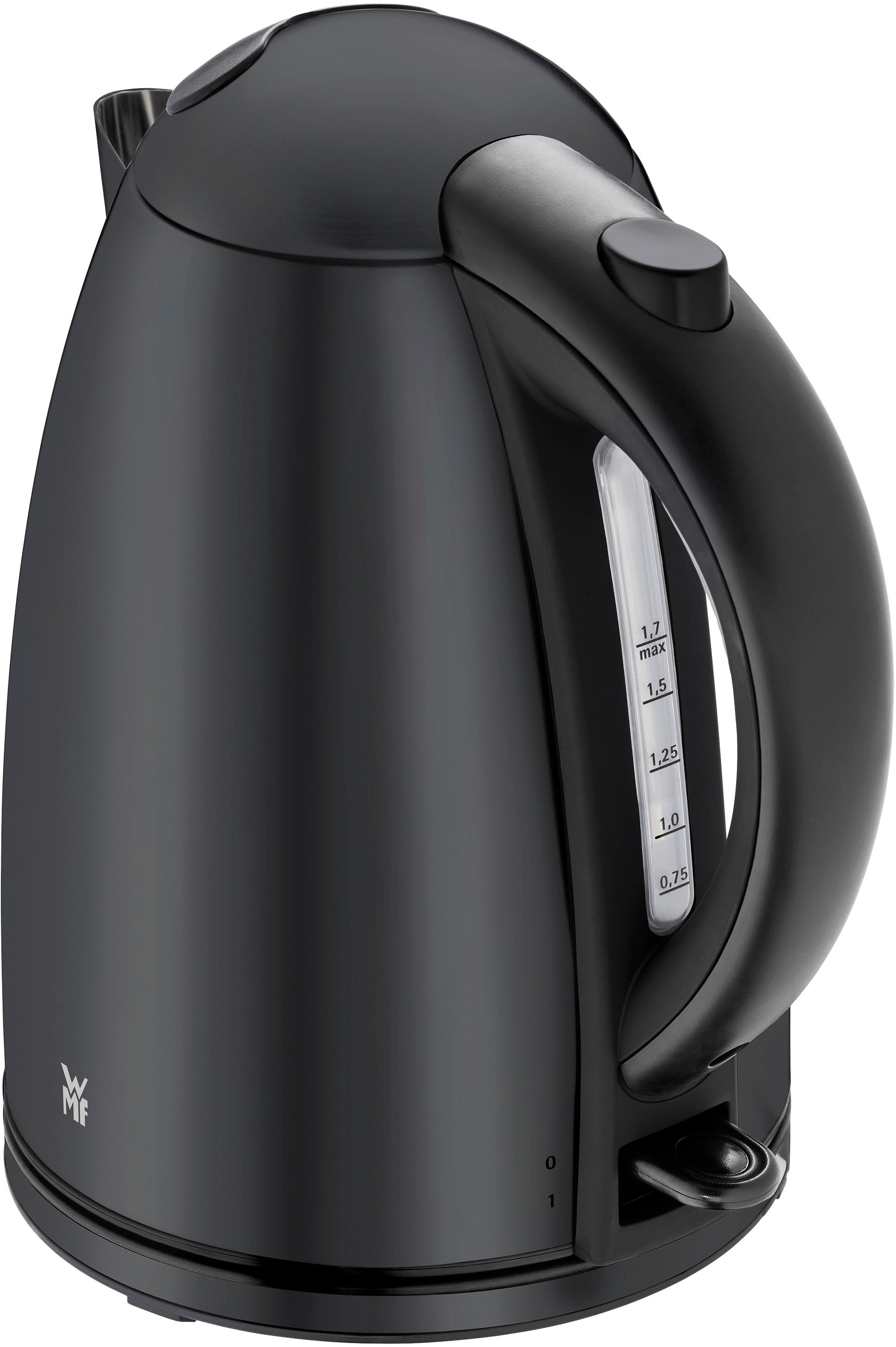 WMF Wasserkocher »Stelio Deep Black«, 1,7 l, 2400 W, Cromargan, beleuchtete Wasserstandsanzeige, 2400 Watt