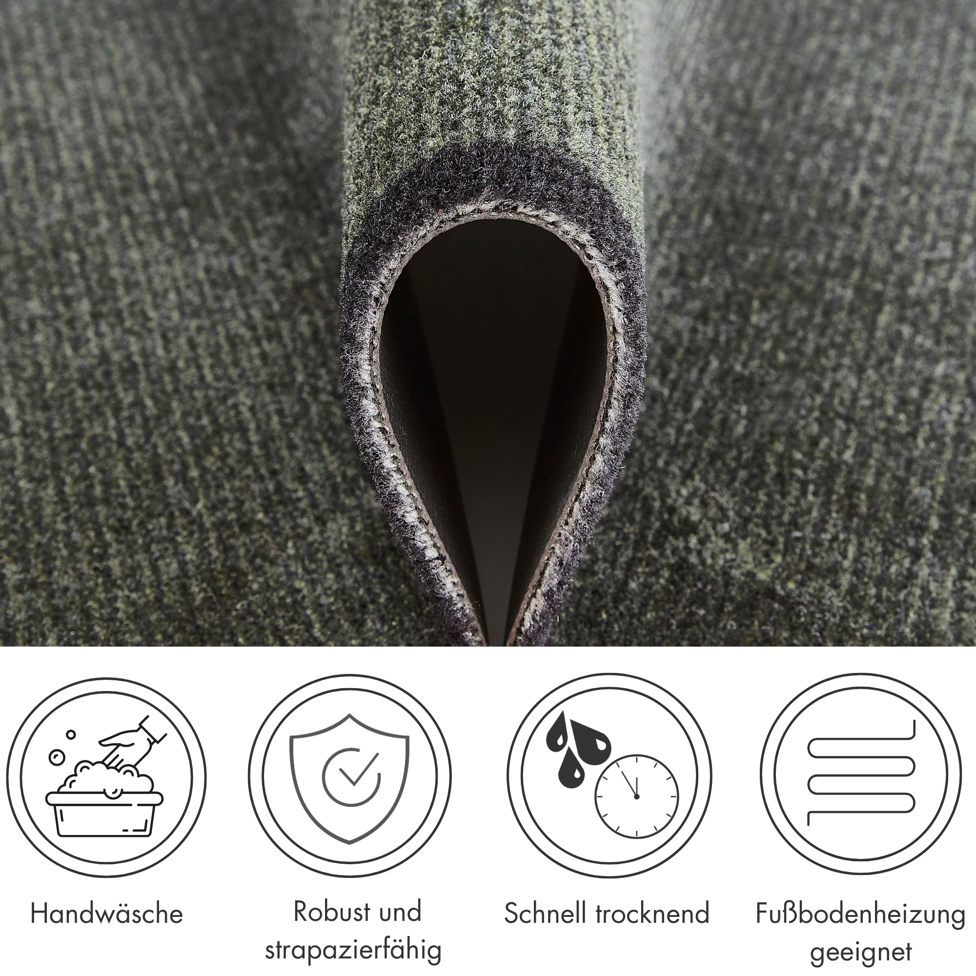 Barbara Becker Fußmatte »Gentle Schmutzfangmatte & Läufer, Made in Belgium«, rechteckig, 10 mm Höhe, Schmutzfangteppich, Schmutzmatte, dezentes Streifen Design, waschbar