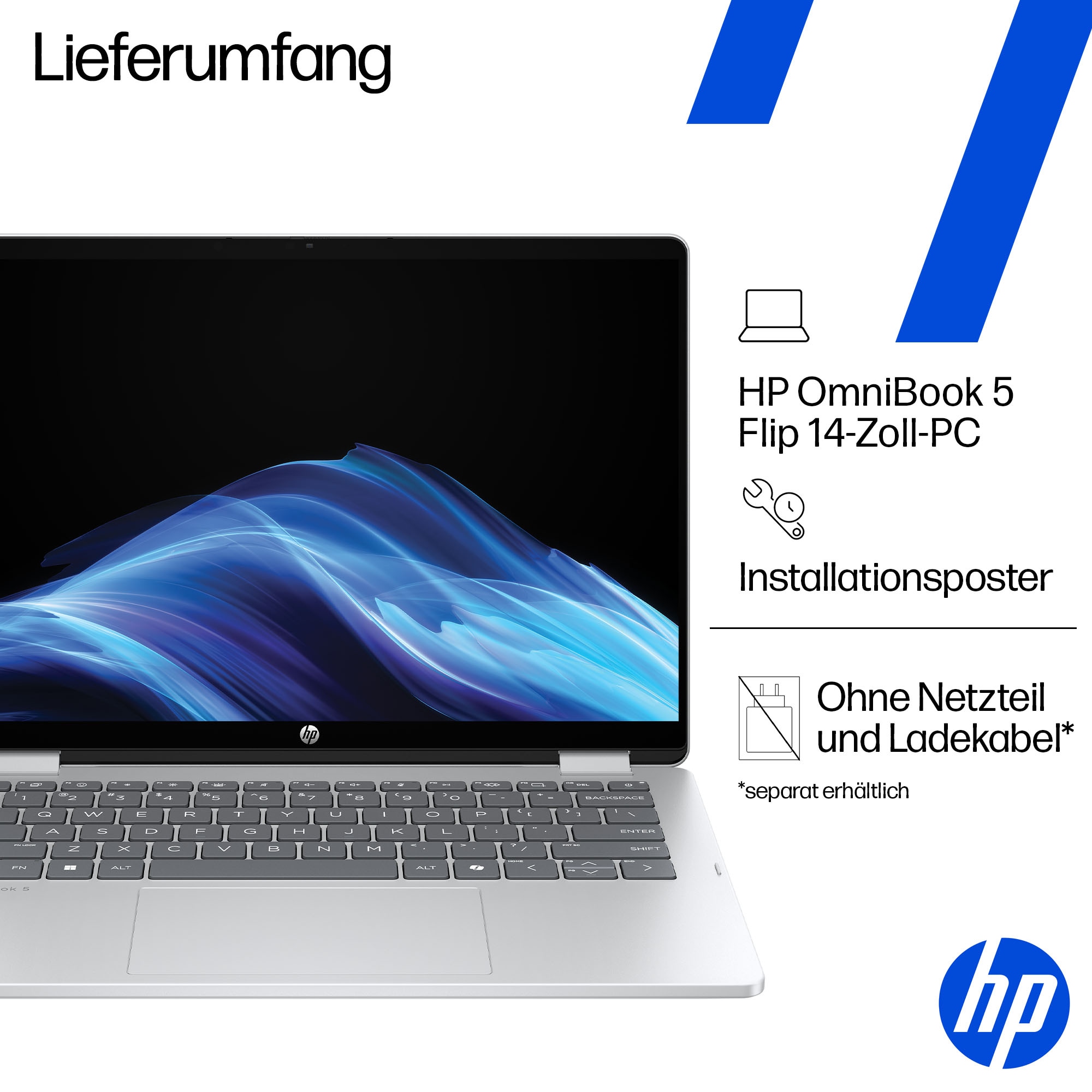 HP Convertible Notebook »14-fp0231ngx« 35,56 cm / 14 ″ Intel Core 3 Intel Graphics 256 GB SSD