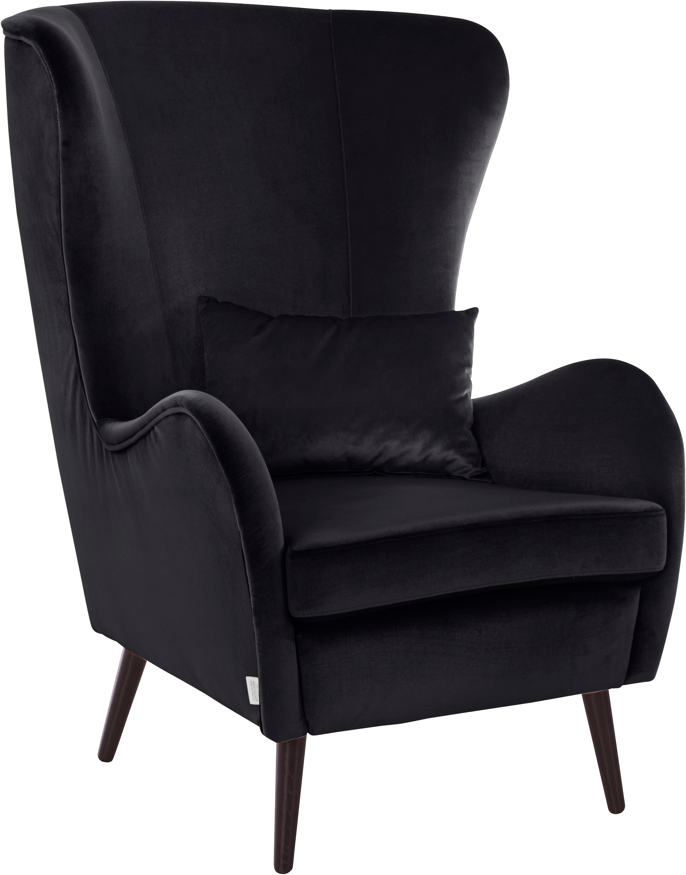 Guido Maria Kretschmer Home&Living Sessel »Salla auch in Fellimitat und Feincord, viele Bezugsarten, Ohrensessel«, wahlweise mit oder ohne Hocker; großer Sessel: Maße B/T/H: 78/94/118cm
