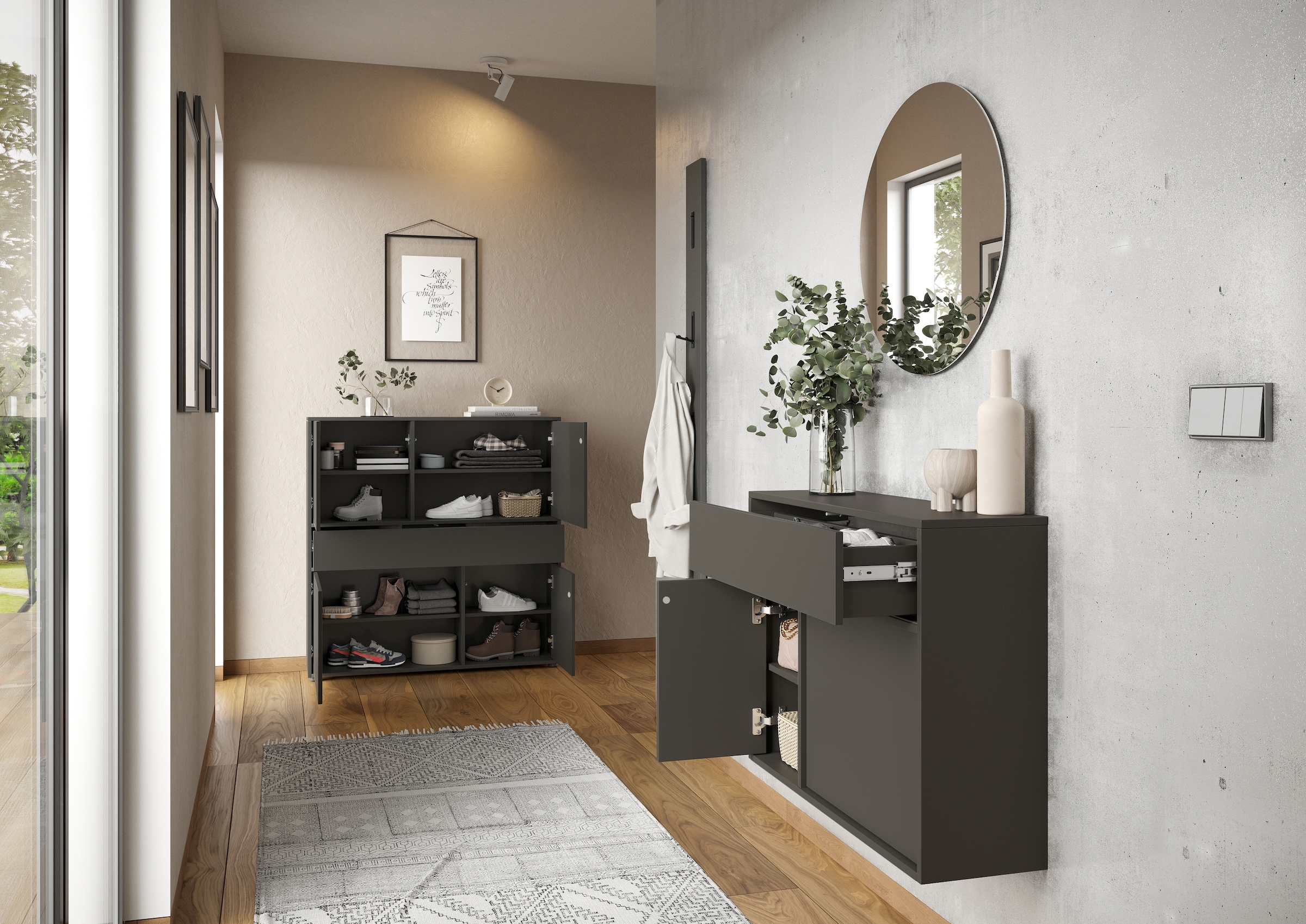 GERMANIA Mehrzweckschrank »Ameca 2.0«, stehend und hängend montierbar, moderner Flurschrank, Breite 83 cm