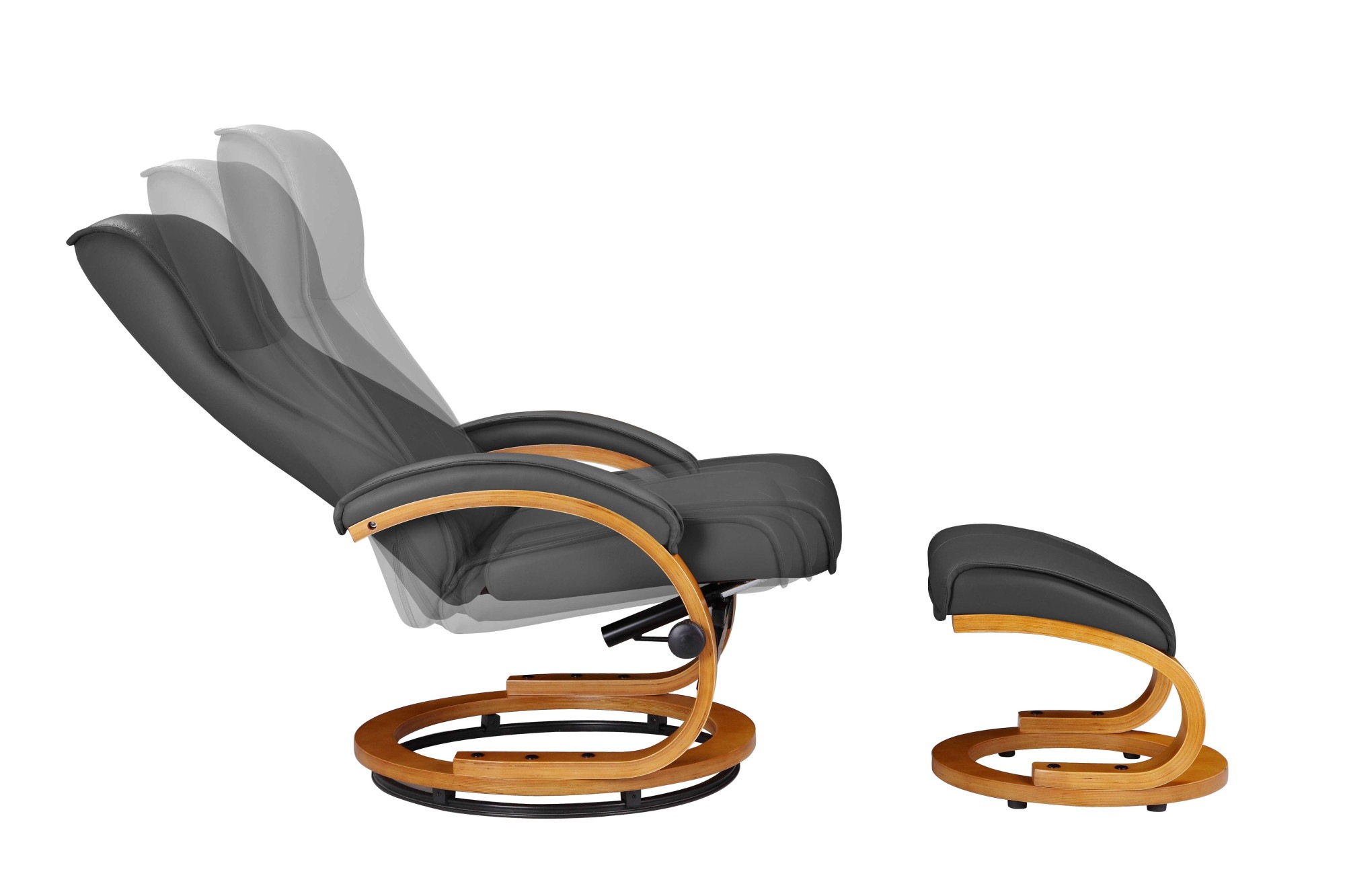Home affaire Relaxsessel »Paris, TV-Sessel mit Hocker und manueller Liegefunktion«, (Set, 2 St., bestehend aus Sessel und Hocker), Dreh- und Kippfunktion, NaturLEDER®