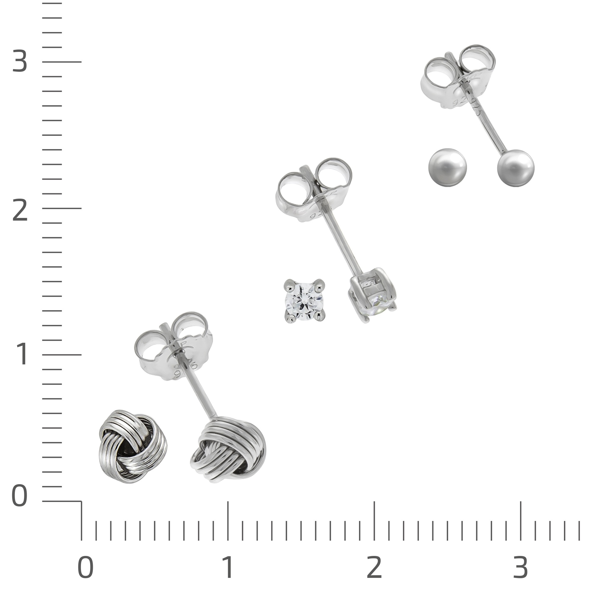 Vivance Paar Ohrstecker »925 Silber rhodiniert Set«
