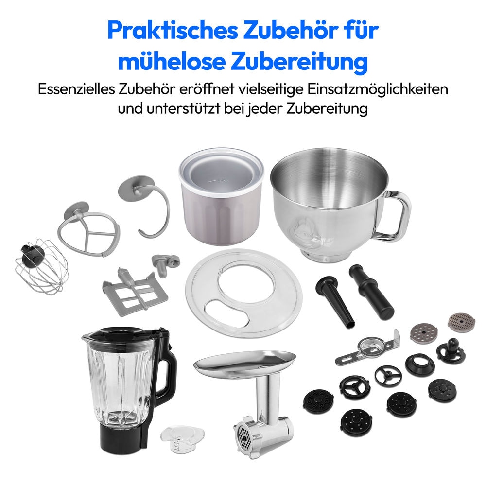 Medion® Küchenmaschine »MD 18442 8 Geschwindigkeitsstufen, titan«, titan