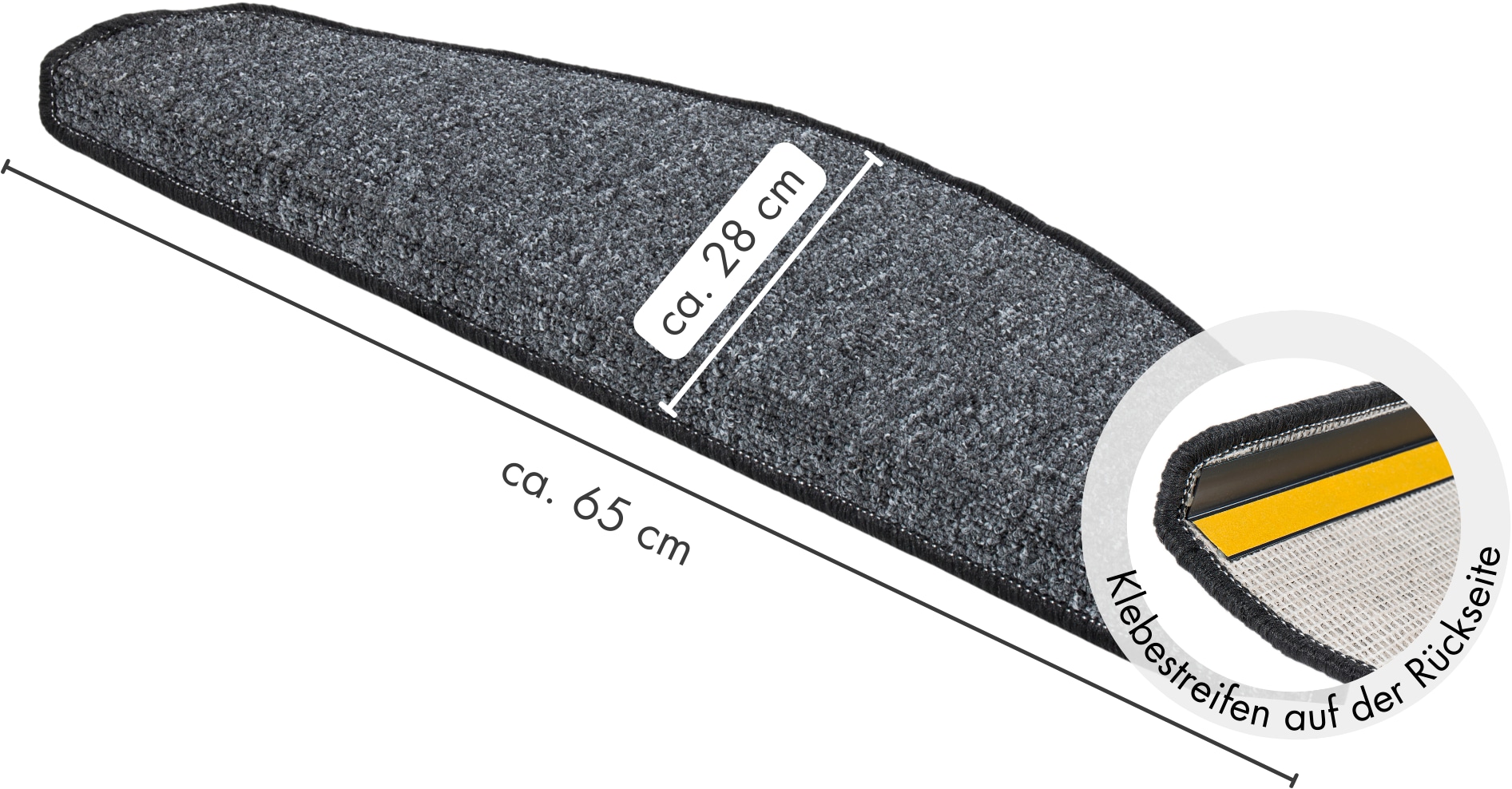 Andiamo Stufenmatte »Bob, Made in Poland« halbrund 4,5 mm Höhe melierte Schlinge, selbstklebend, Set mit 2 Stück oder 15 Stück