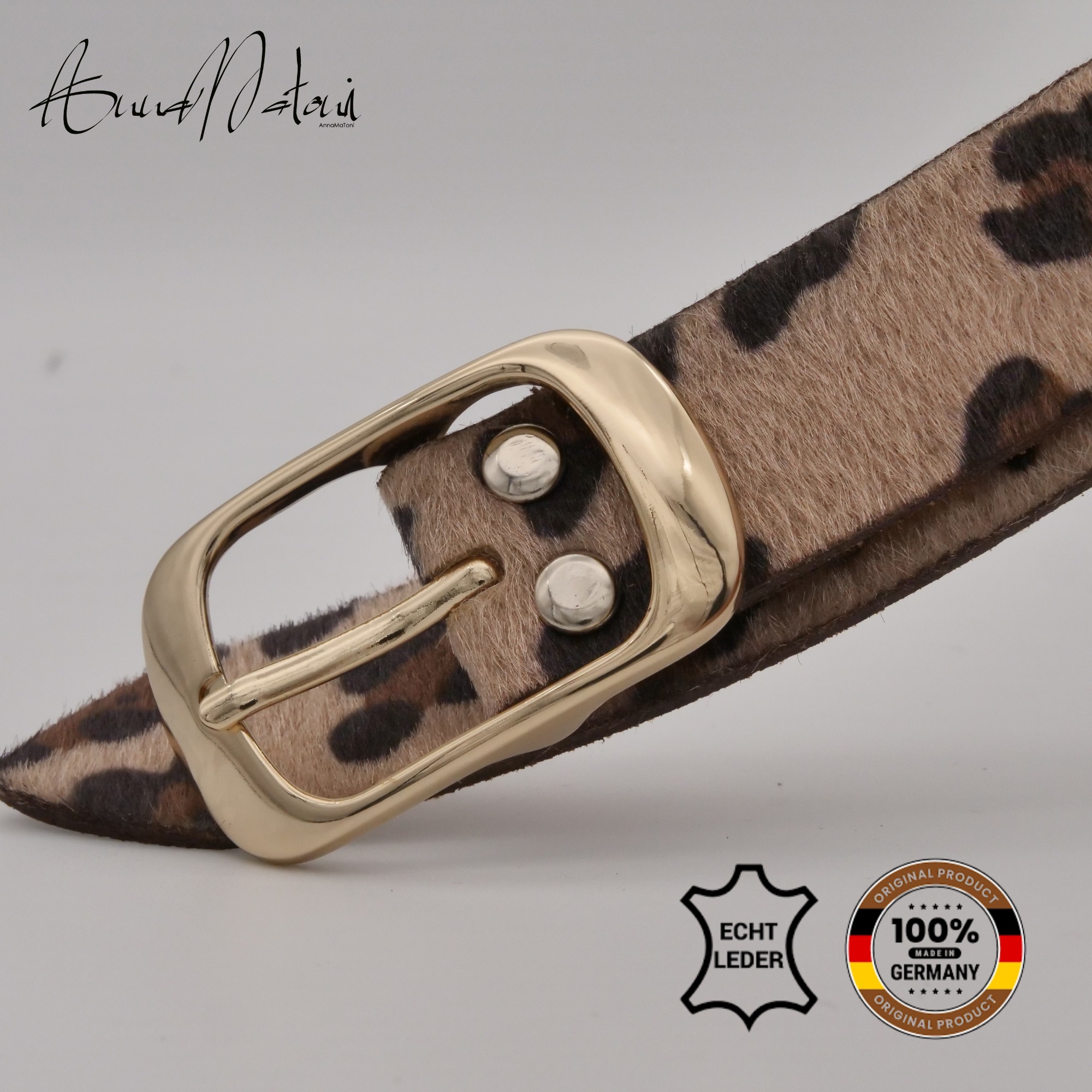 AnnaMatoni Ledergürtel »AnnaMatoni Damen Ledergürtel in hochwertigem Kunstfell in Leo«