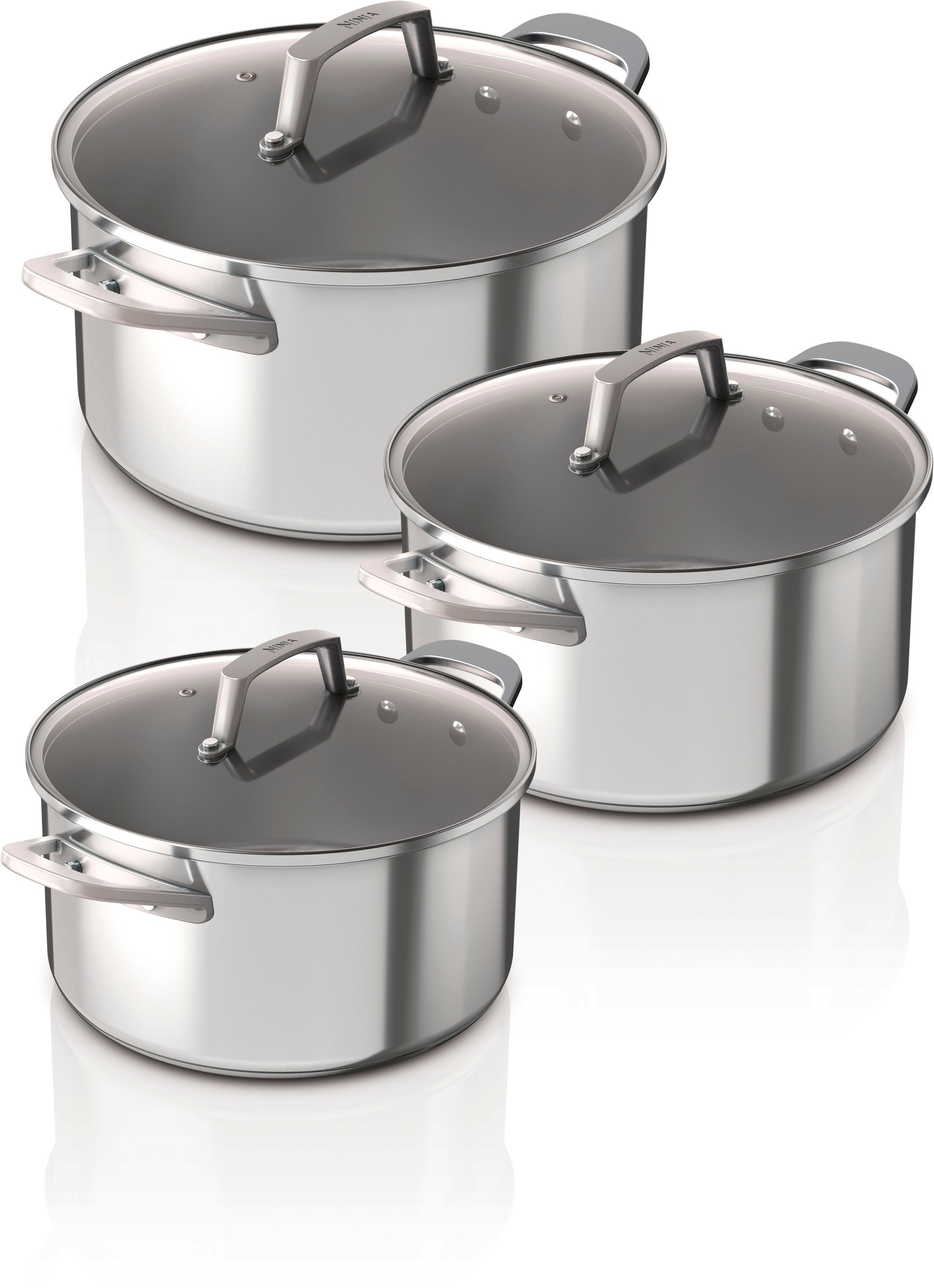 NINJA Topf-Set »Ninja ZEROSTICK 3-teiliges Topf-Set aus Edelstahl C63000DE« günstig online kaufen