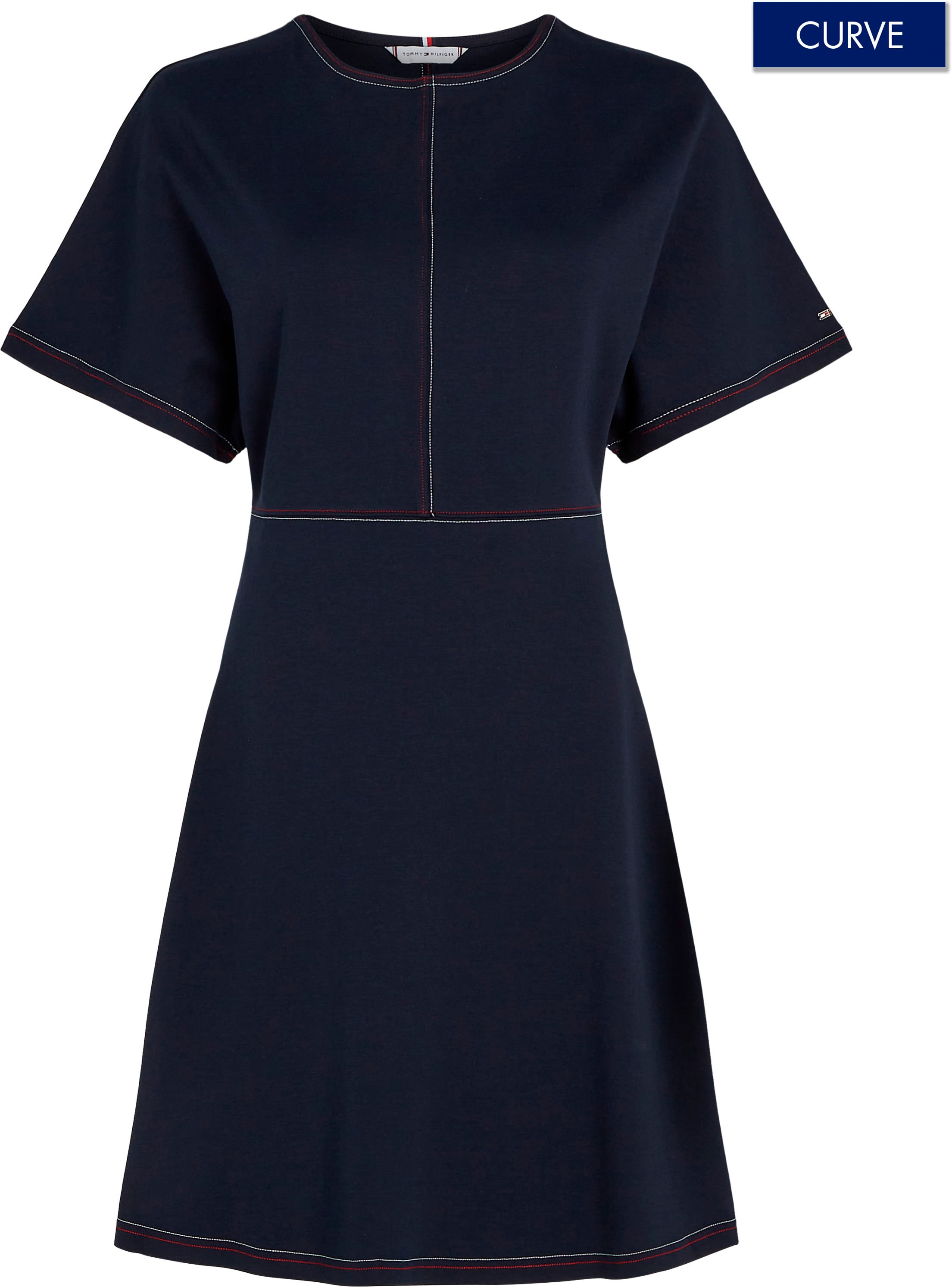 Tommy Hilfiger Curve Blusenkleid »CRV GLOBAL STP STITCH F&F DRS SS«, Große Größen