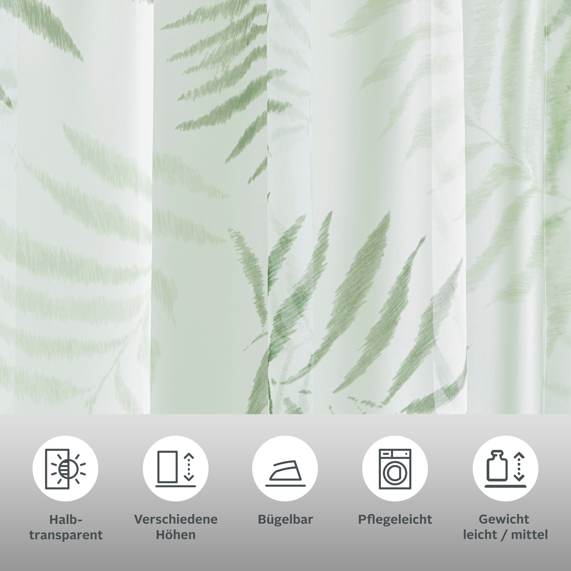 my home Gardine »Paula«, (1 St.), Halbtransparent, Voile, Polyester