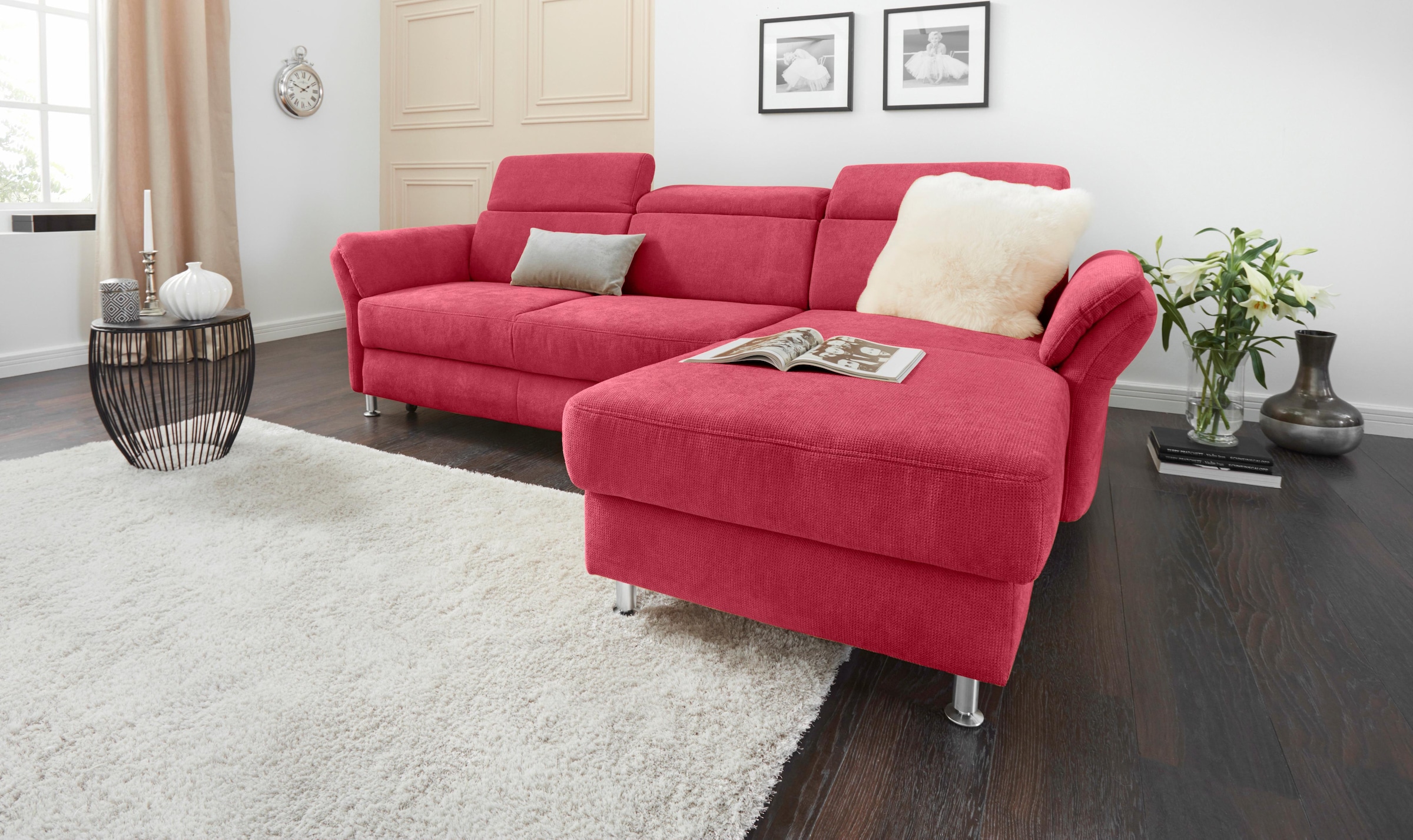 sit&more Ecksofa »Avignon L-Form«, Kopfteilverstellung, wahlweise mit Bettf günstig online kaufen