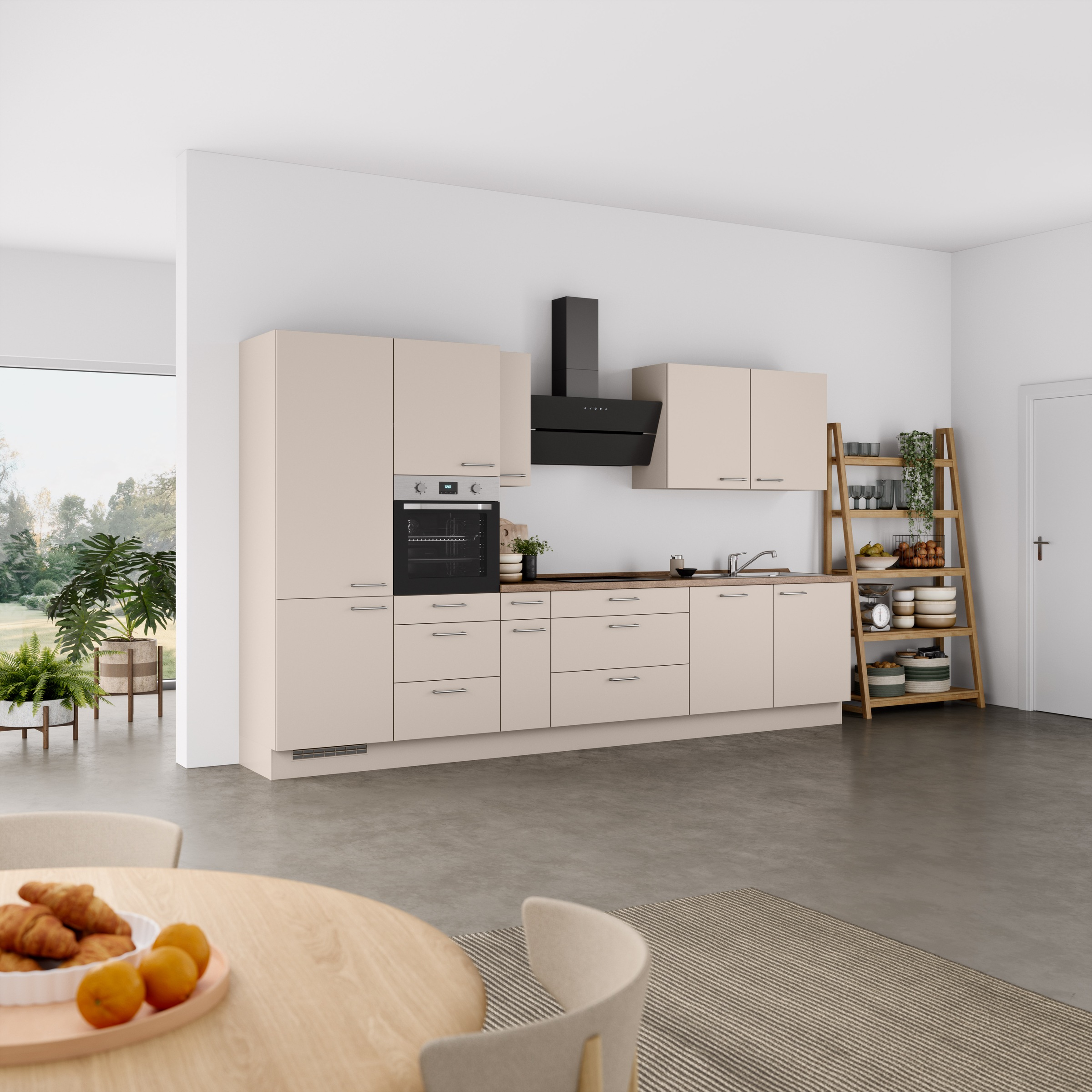 nobilia® Küchenzeile »"Laser II", Breite 360 cm, Ausrichtung wählbar«, vormontiert, wahlw. mit unterschiedlichen E-Geräten-Sets