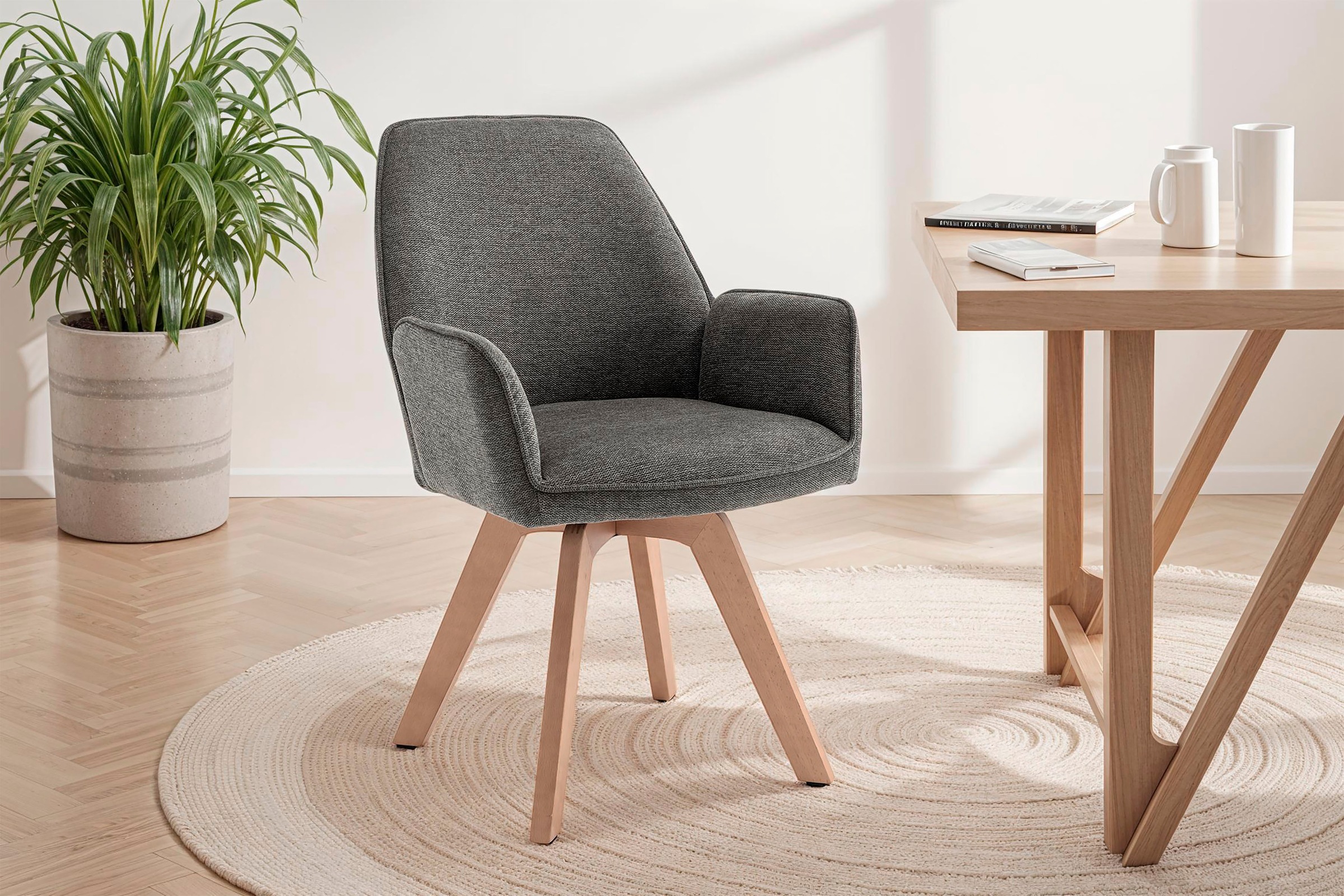 byLIVING Esszimmerstuhl »Tony«, (Set), 2 St., Webstoff, mit Massivholzgeste günstig online kaufen