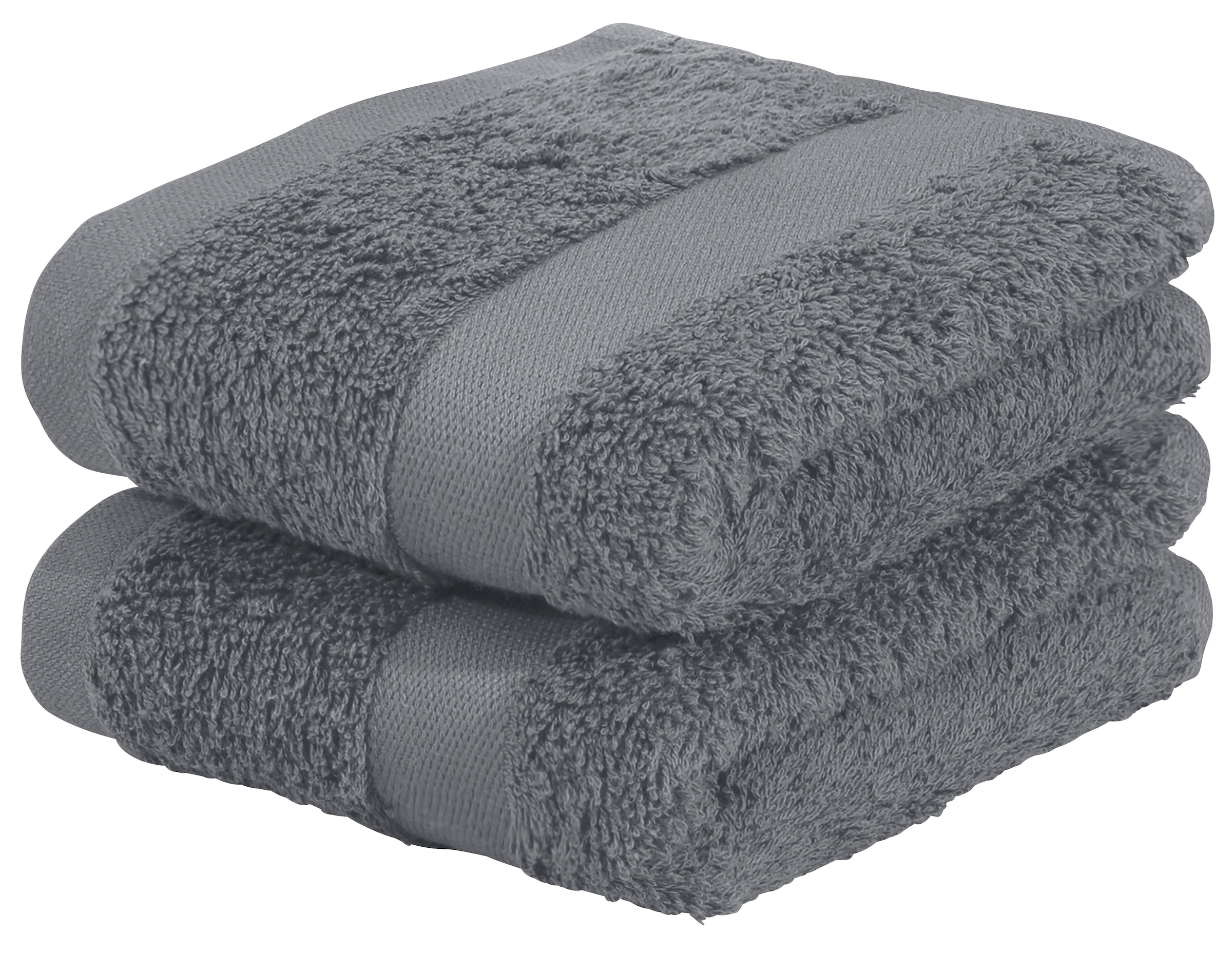 OTTO home Gaestehandtuecher »Vanessa, 8 Gästehandtücher, 30x50cm, in Standard- und Premium-Qualität« Handtücher mit Bordüre, 100% Baumwolle, einfarbig, weich