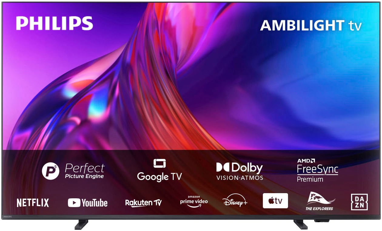 PHILIPS LED-Fernseher »50PUS8548/12« 126 cm/50 ′′ Android TV Smart-TV 3-seitiges Ambilight schwarz Dolby Vision und Dolby Atmos