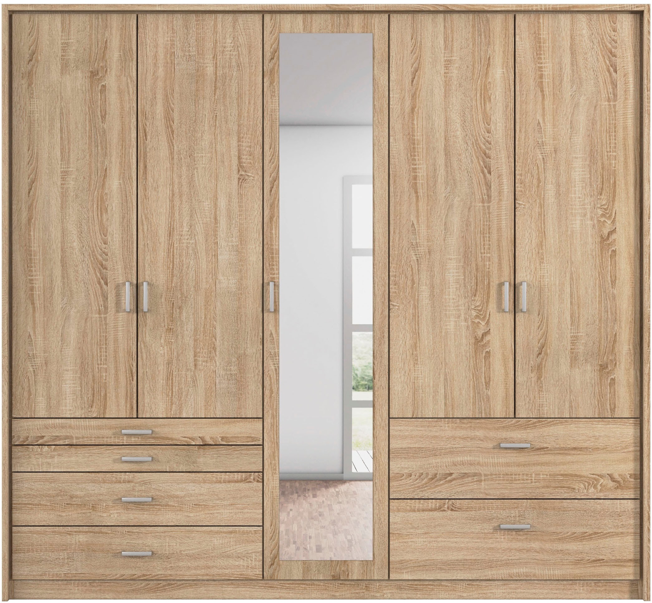 rauch Drehtürenschrank »Kleiderschrank Schrank Garderobe Wäscheschrank WILDBERG« Breiten 230/275 cm, Höhen 212/231 cm,  mit 6 Schubladen, obere Schublade mit Holz-Einteilung MADE IN GERMANY
