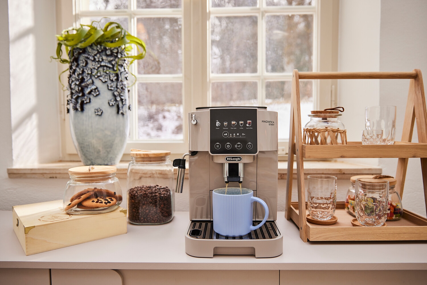 De'Longhi Kaffeevollautomat »Magnifica Start Pop ECAM220.50.BG« Intuitives Touch Bedienfeld, Iced Coffee, einstellbares Aroma