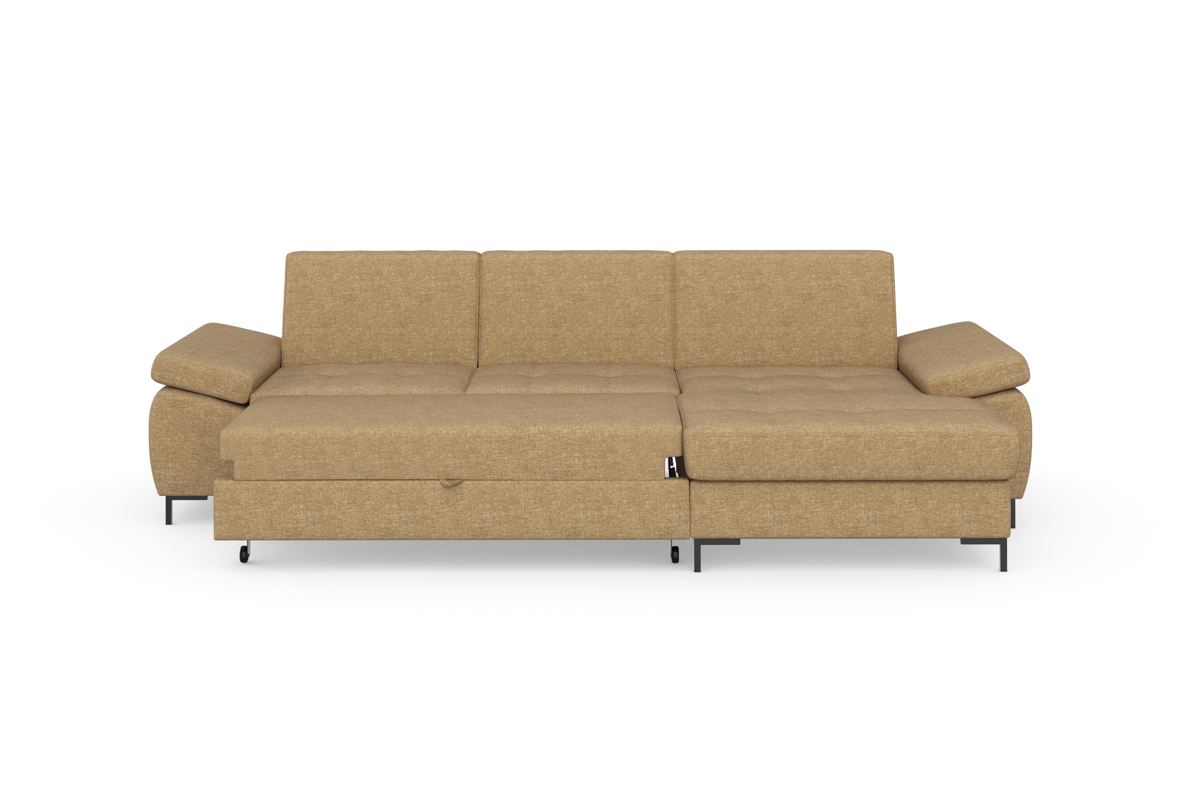 DOMO collection Ecksofa »Capelo L-Form«, mit Armteilverstellung, wahlweise mit Bettfunktion, Federkern