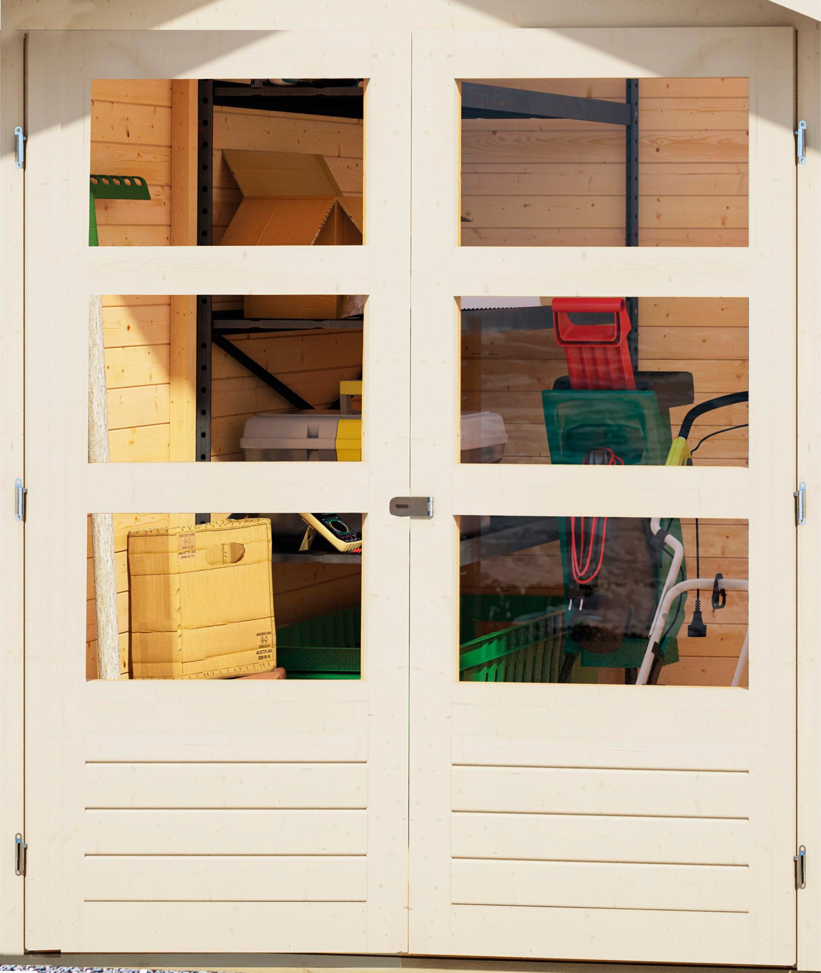 Karibu Gartenhaus »Stockach 4«, (Set), anthrazit, naturbelassen oder terragrau