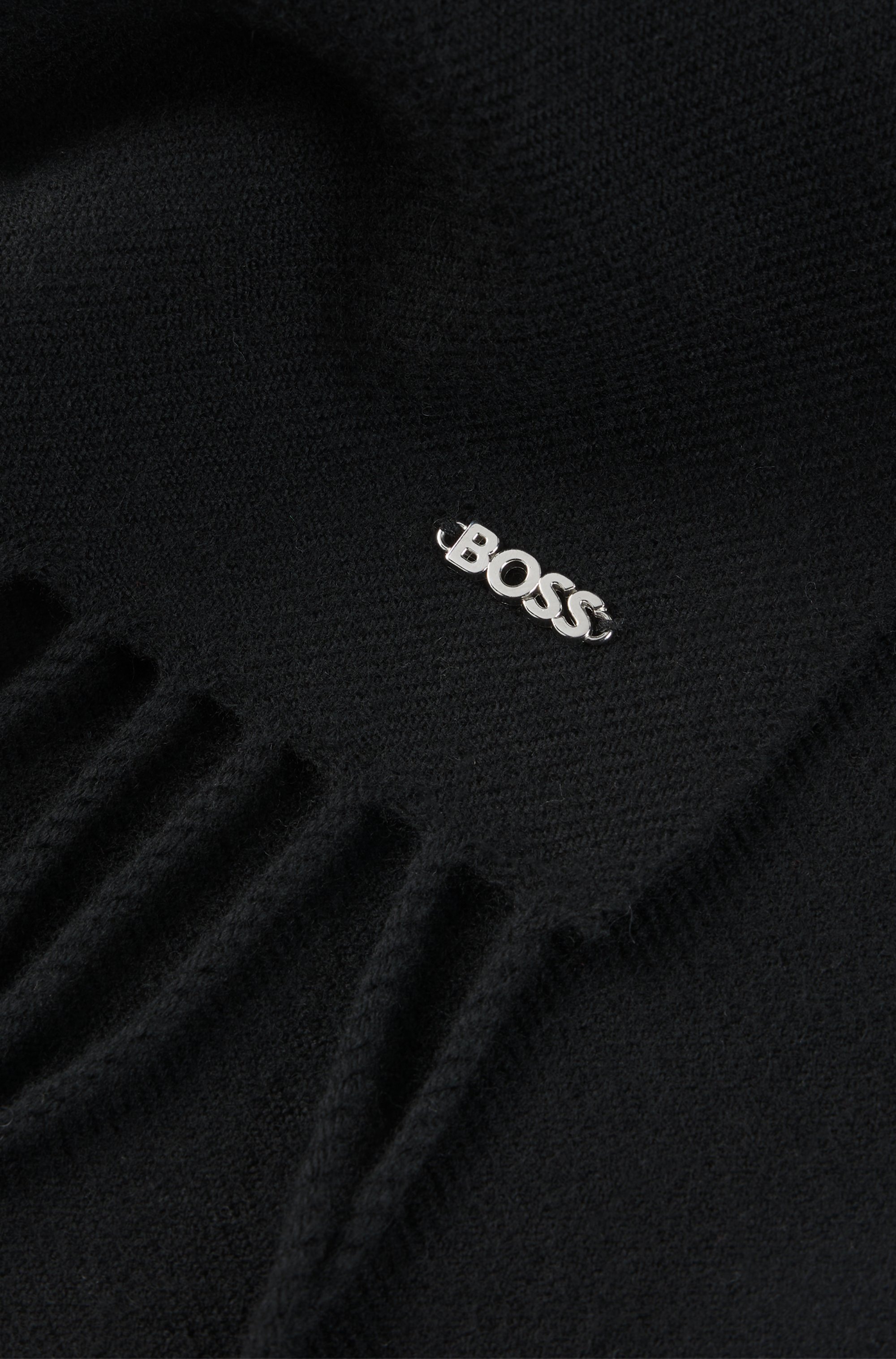 BOSS Schal »Zesy_35*180«, mit BOSS Markenlabel und Fransen