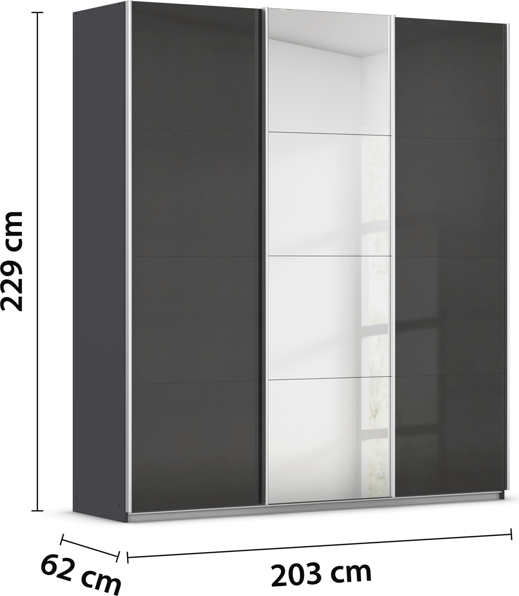 rauch Schwebetürenschrank »Kleiderschrank Schrank Garderobe AGORDO«, Top Innenausstattung, in 4 Breiten und 2 Höhen MADE IN GERMANY