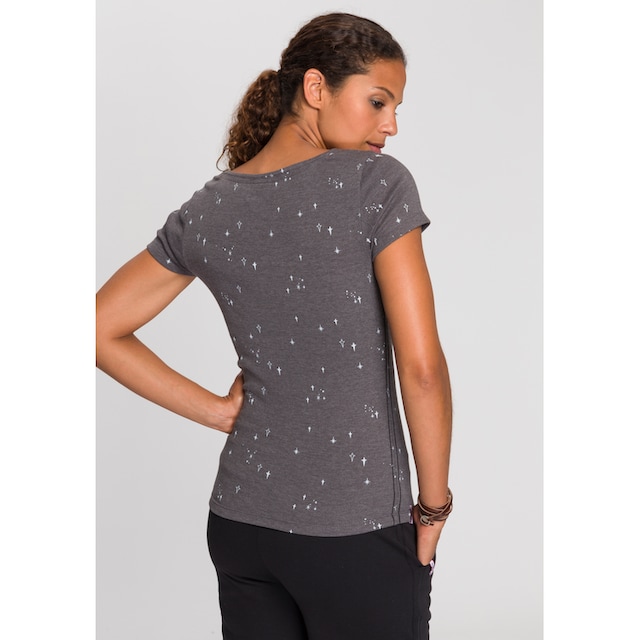 KangaROOS T-Shirt, mit süßem Logoschriftzug am Halsausschnitt im  Online-Shop kaufen