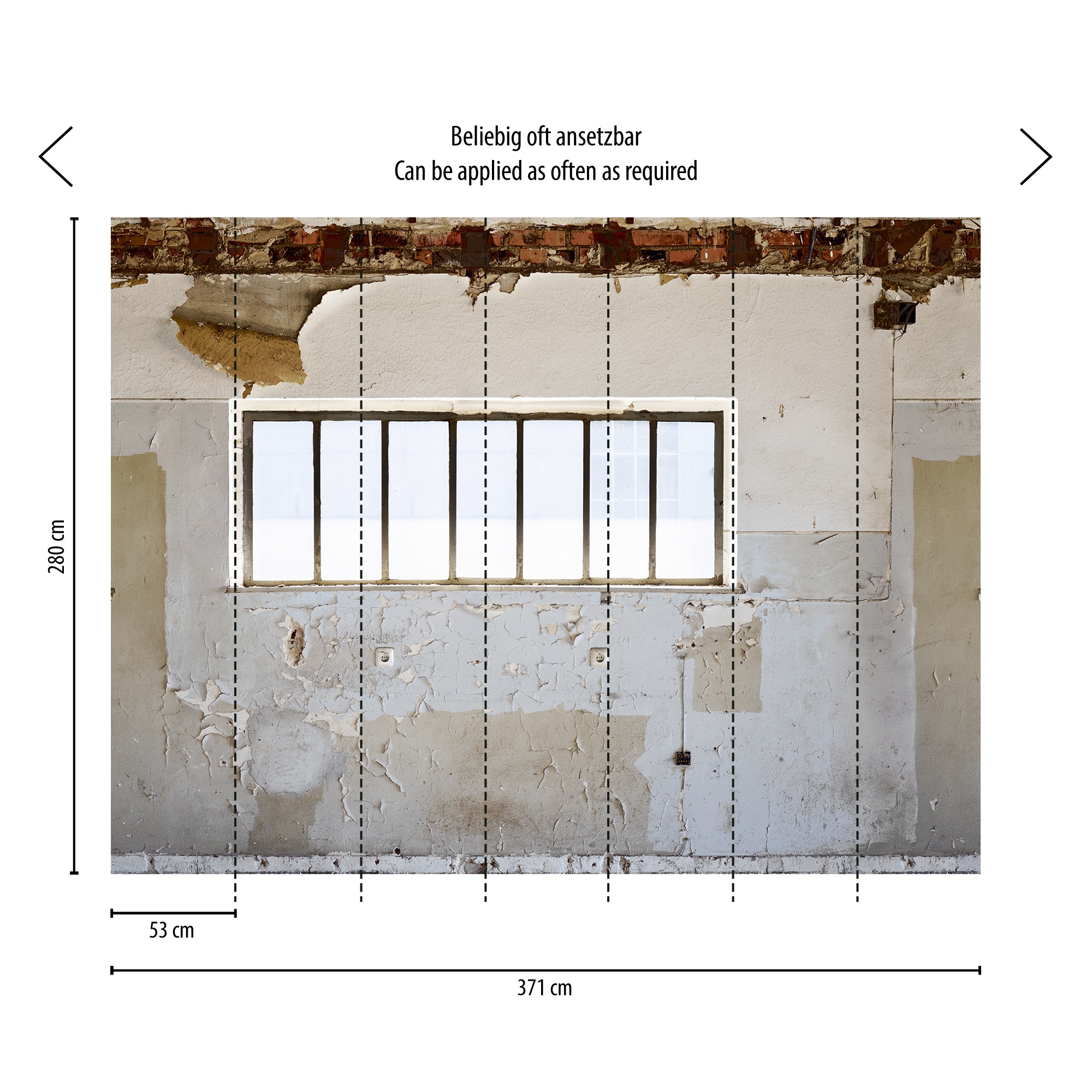 living walls Fototapete »Fototapete Industriehalle«, matt-gemustert-neutral, Tapete Steinoptik Lost Industrial Tapeten Wohnzimmer Schlafzimmer Flur