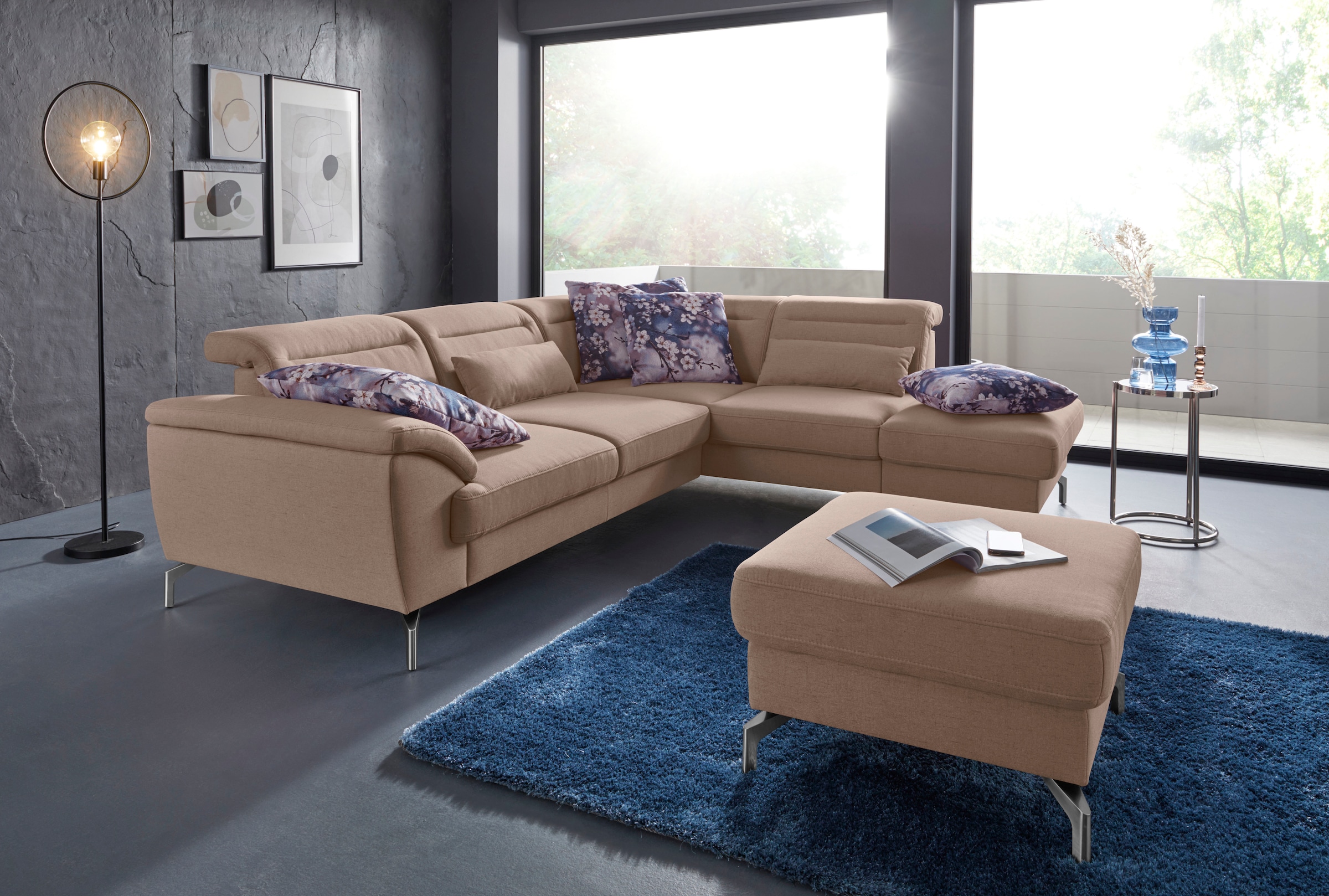 sit&more Ecksofa »Percy L-Form«, 15 cm Fußhöhe, Sitztiefenverstellung, wahl günstig online kaufen