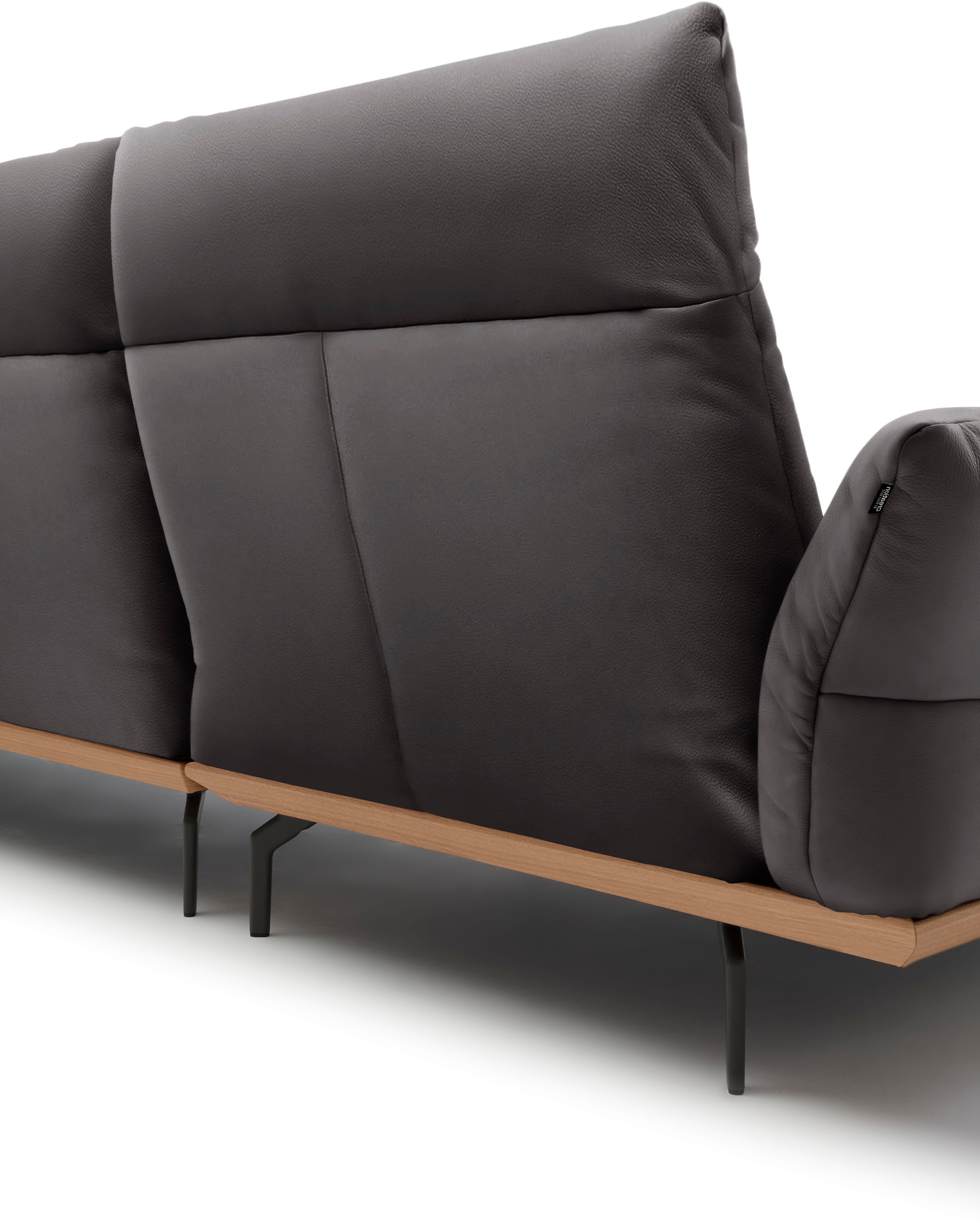 Creation BY ROLF BENZ Ecksofa »CR.460«, Sockel in Eiche, Winkelfüße in Umbragrau, Breite 318 cm