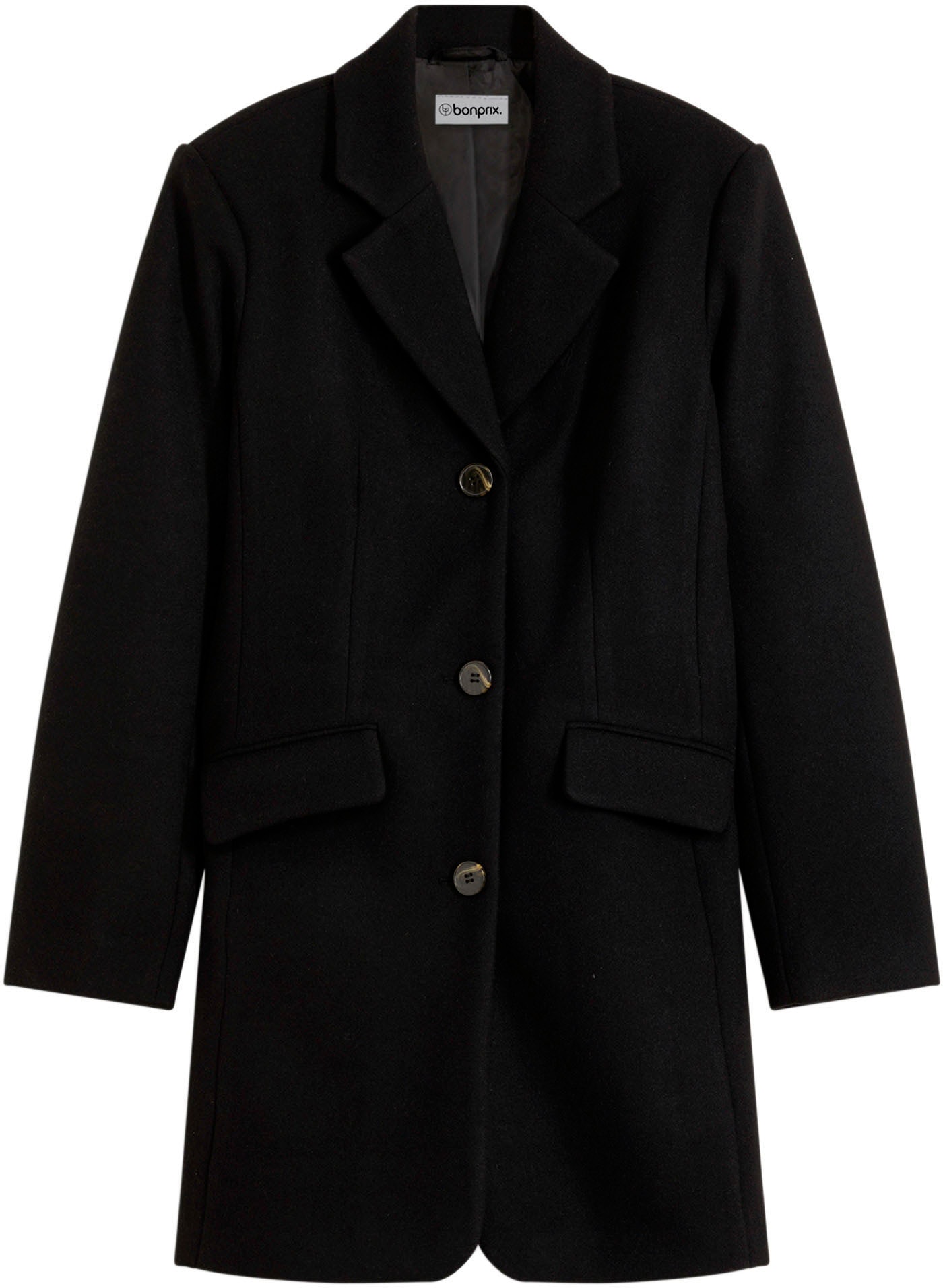 bonprix Kurzmantel »Blazermantel« Longblazer in Wolloptik, bequeme Passform, 1-Reiher