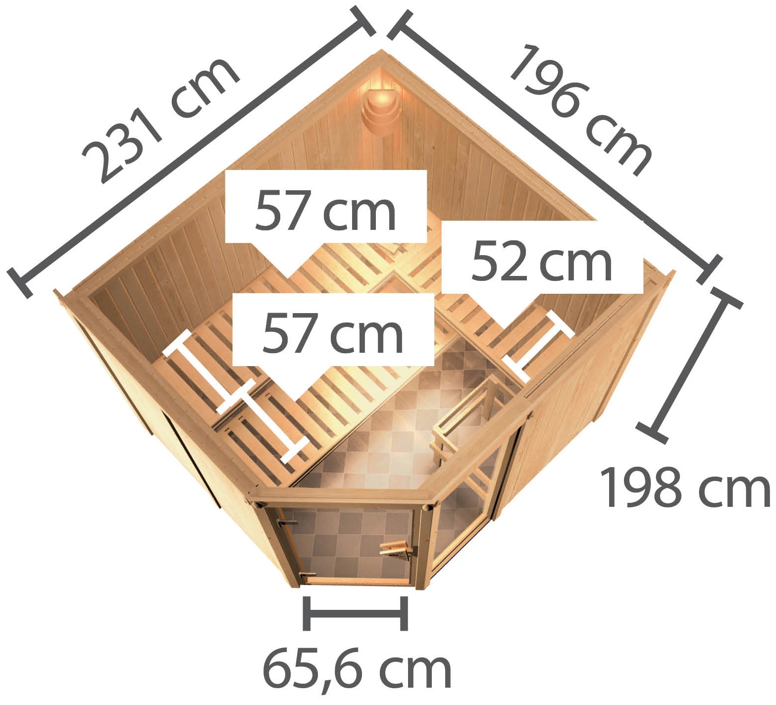 Karibu Sauna »Frigga 3«, ohne Ofen