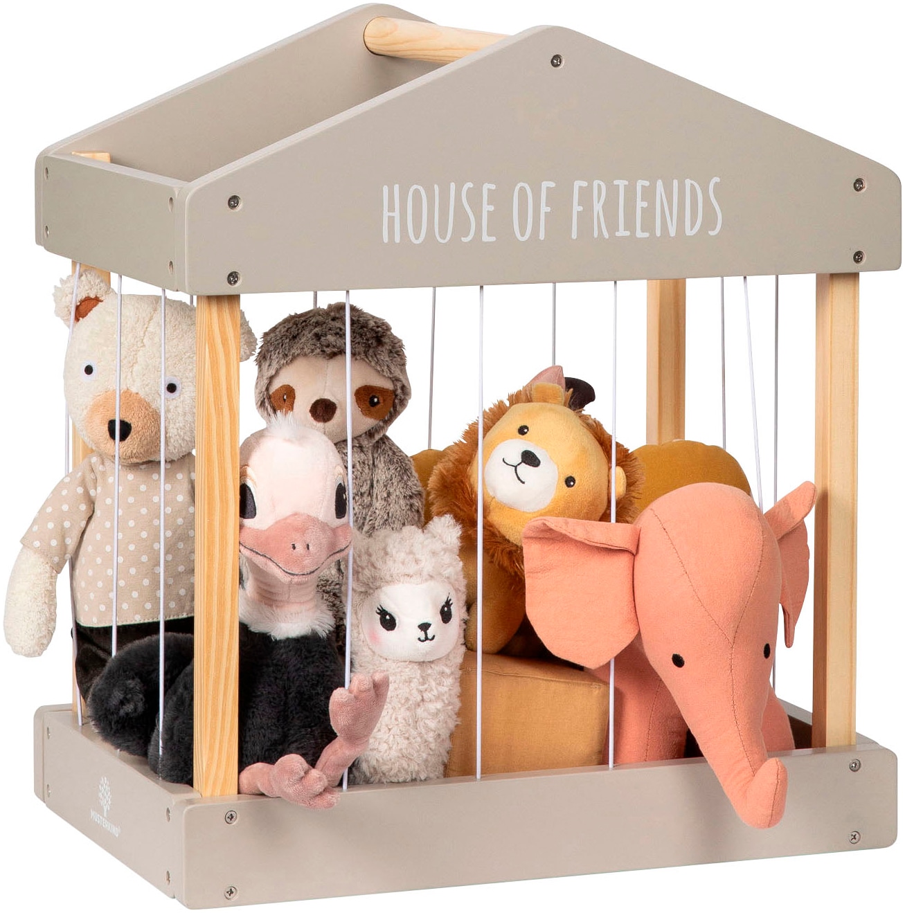 Aufbewahrungsbox »Plüschtier-Box House of Friends, warmgrau/natur«, FSC®-Holz aus...