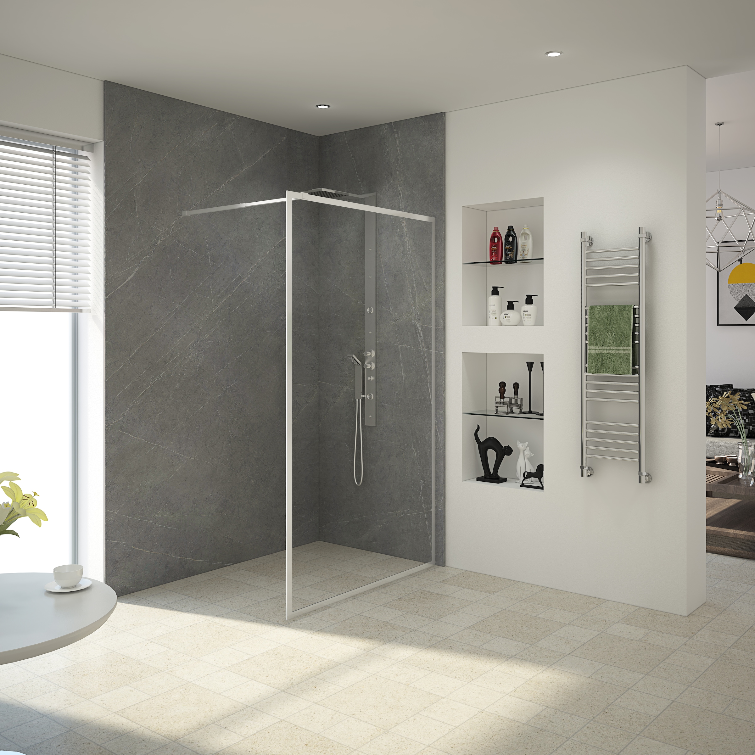 Marwell Walk-in-Dusche »Style« hochwertige Aluminiumprofile