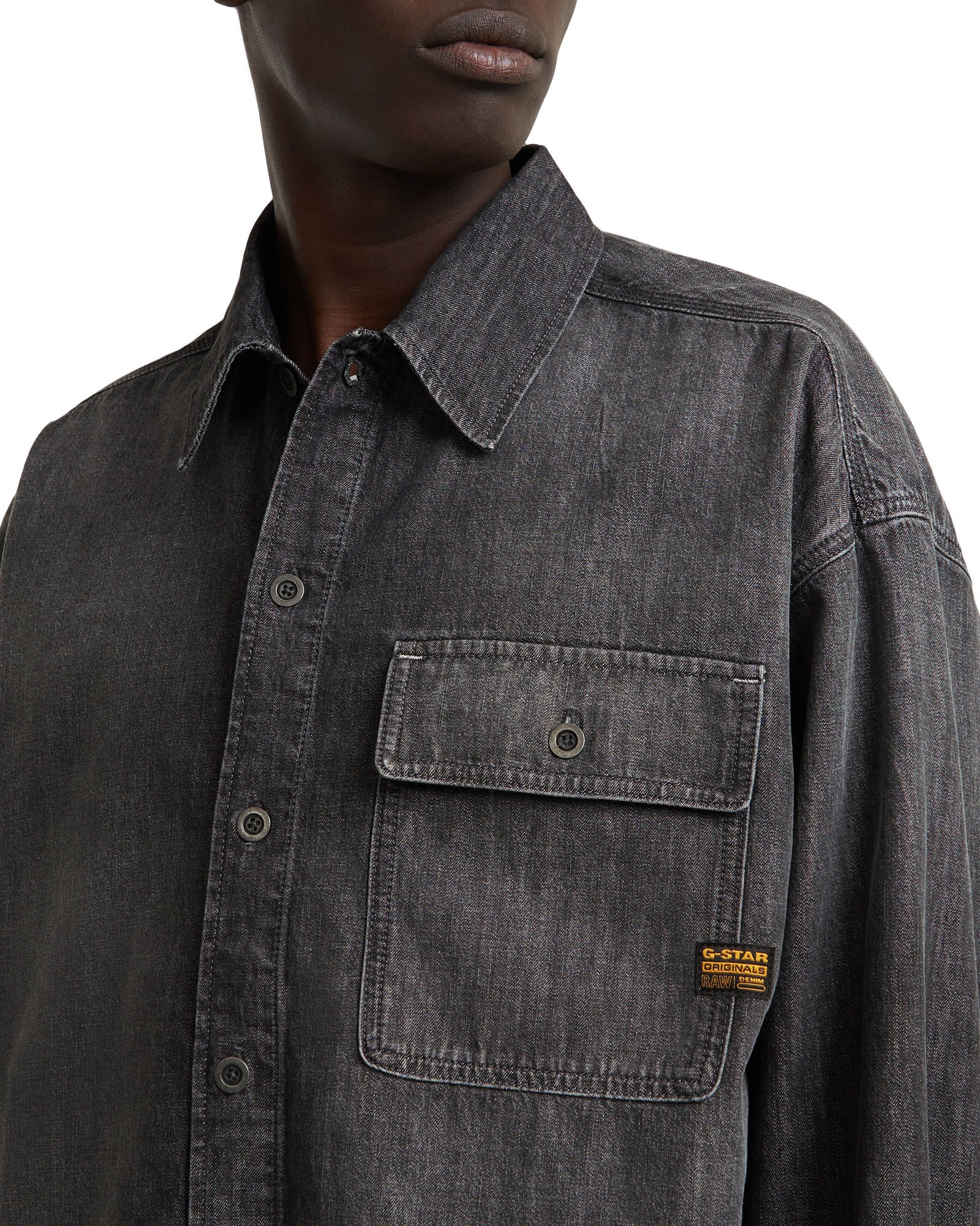 G-STAR Langarmshirt »Boxy Flap Pocket Hemd«