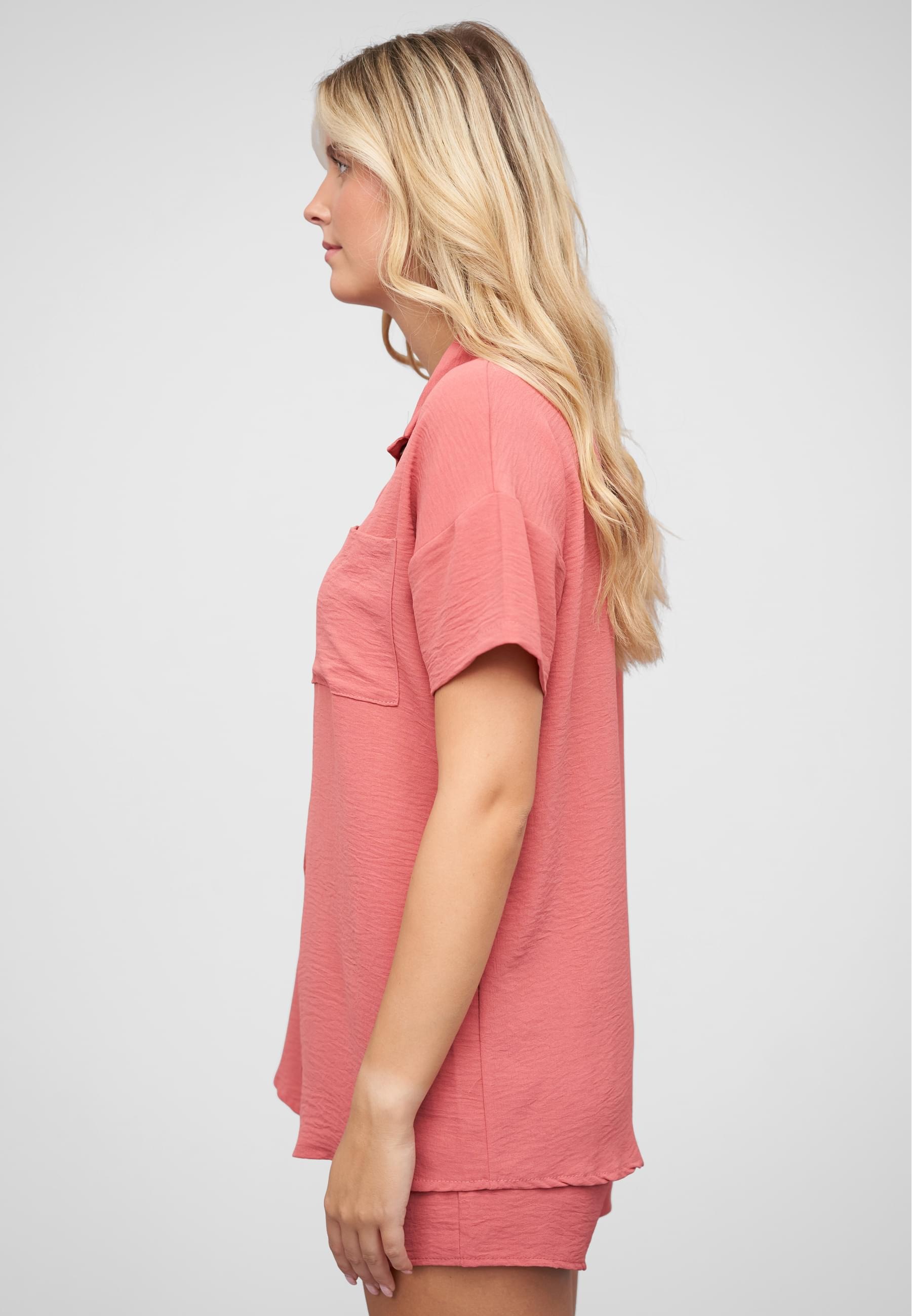 CLOUD 5IVE Langarmhemd »CLOUD 5IVE Musselin Kurzarm Hemd mit Knopfleiste und Brusttasche«