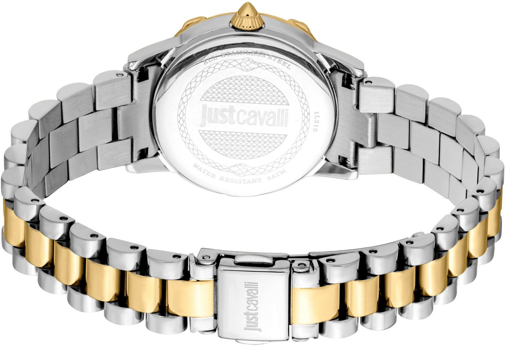 Just Cavalli Time Quarzuhr »Snake« Armbanduhr,Damenuhr,Edelstahlband,Perlmutt-Zifferblatt,Kristallsteine