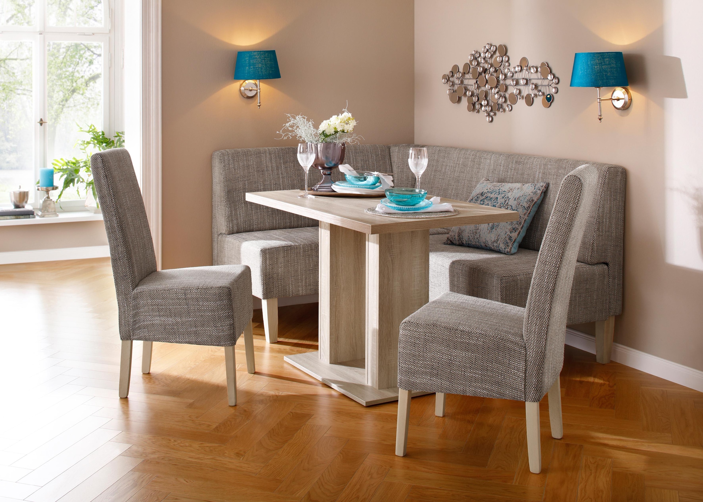 Home affaire Eckbankgruppe »Hellen«, (Set, 4 tlg.), im rustikalen Landhausstil