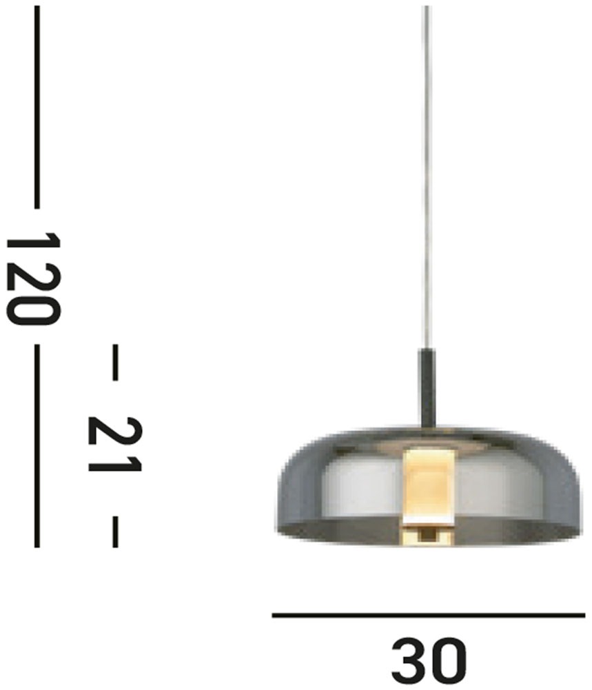 Searchlight Hängeleuchte »Frisbee Pendant  - Black Metal & Smoked Glass« LED-Modul 1 Stk. Warmweiß
