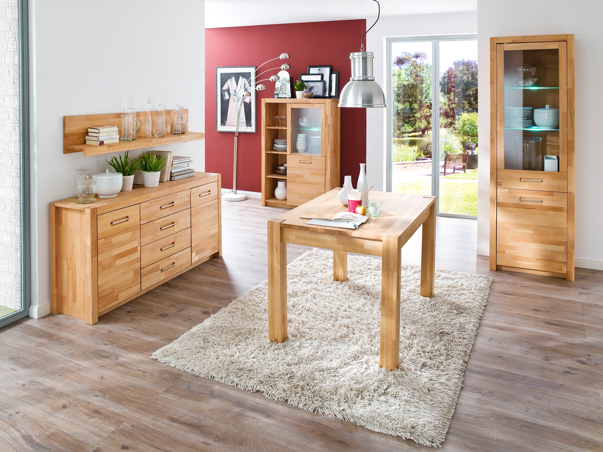 MCA living Sideboard »Fenja«, (1 St.), Massivholz, 4 Schubkästen, 2 Türen