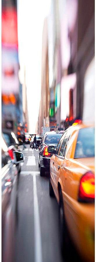 living walls Fototapete »Yellow Cab New York City«, Fototapete New york Taxi Traffic Bunt 1,00 m x 2,80 m